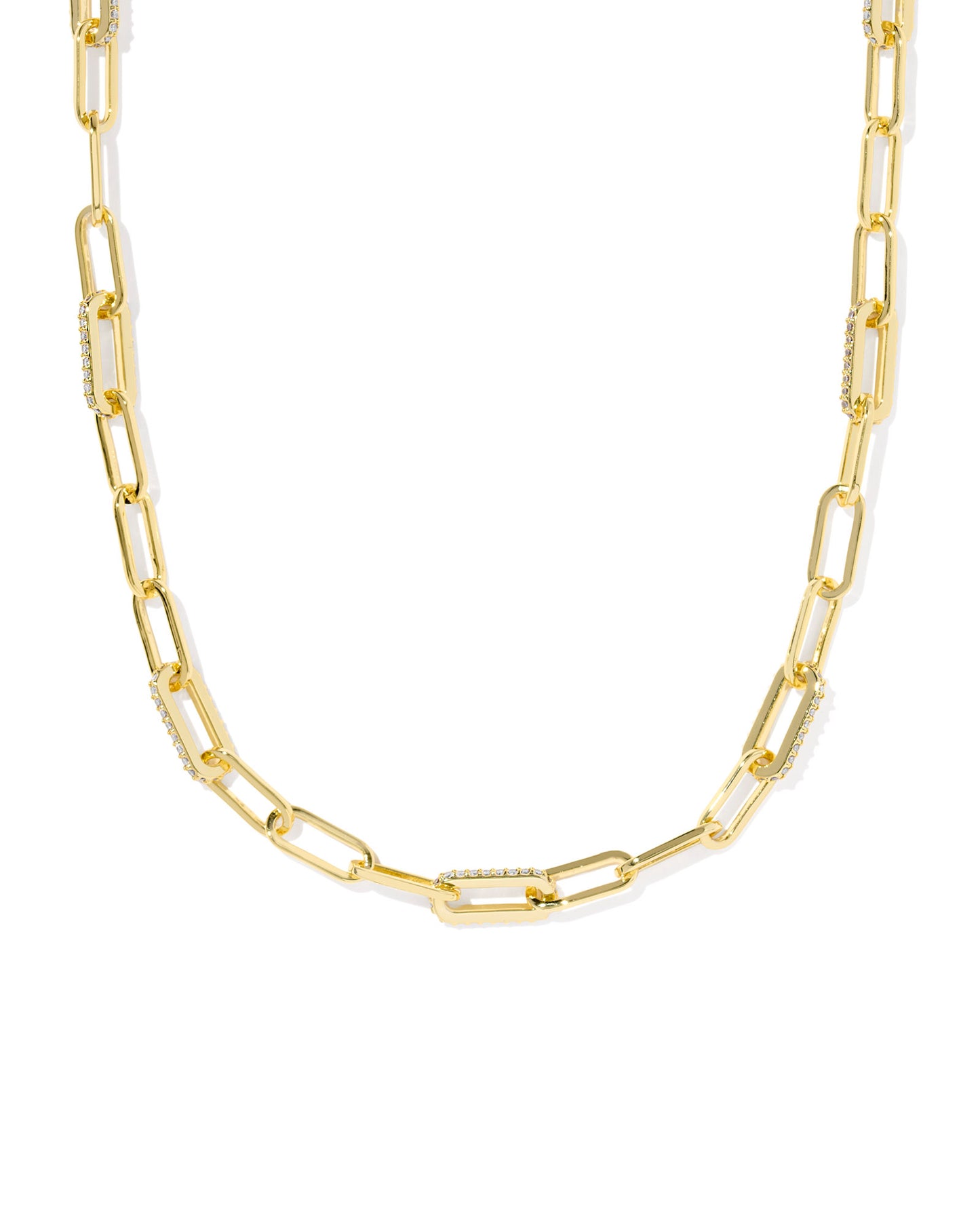 BOUTIQUE KENDRA SCOTT BELLA GOLD CHAIN NECKLACE IN WHITE CRYSTAL