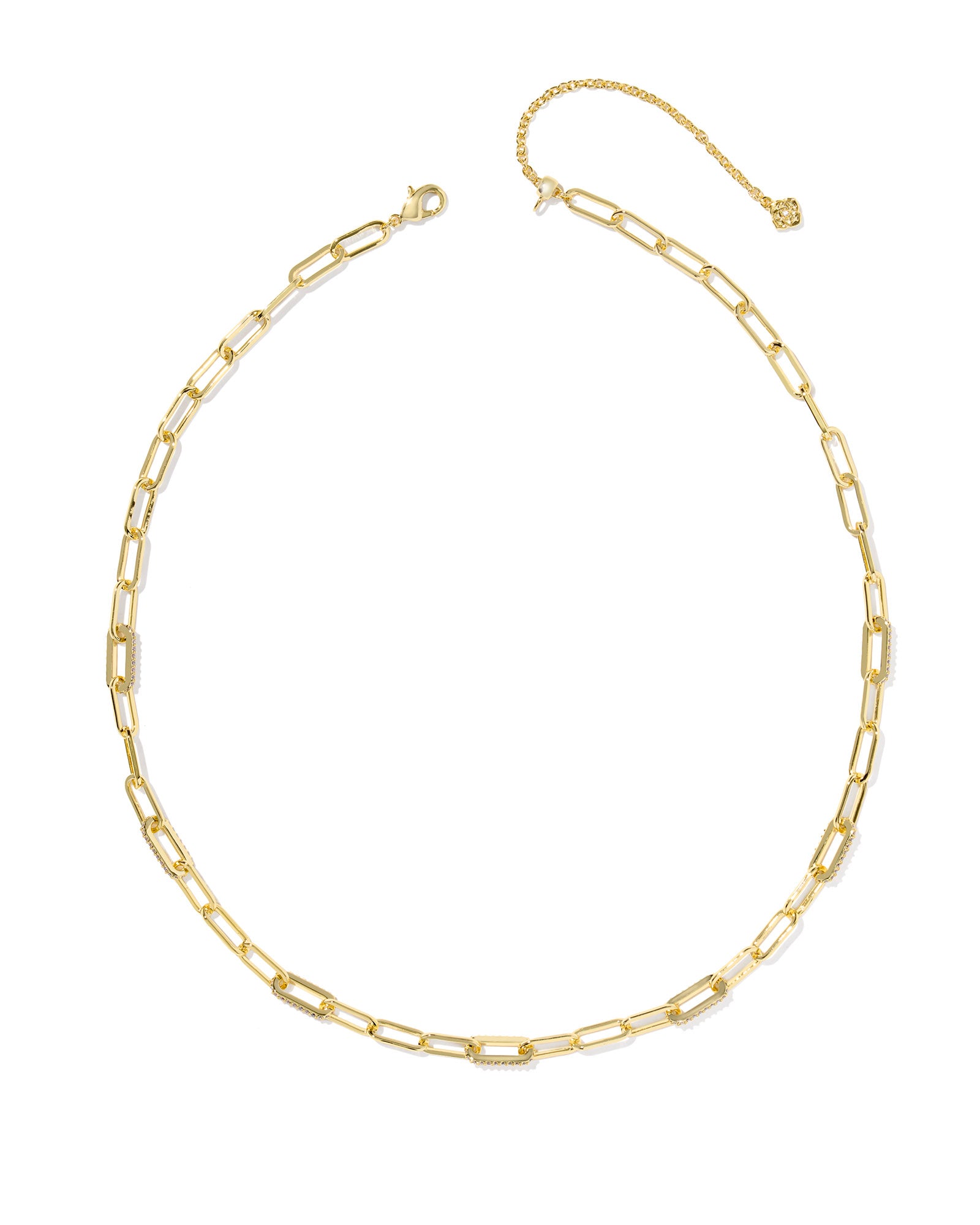 BOUTIQUE KENDRA SCOTT BELLA GOLD CHAIN NECKLACE IN WHITE CRYSTAL 2