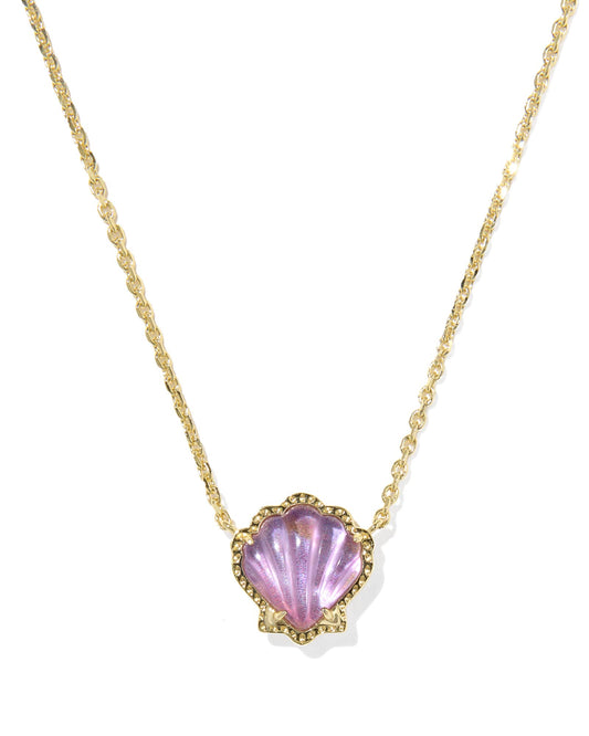 BOUTIQUE KENDRA SCOTT BRYNNE SHELL SHORT PENDANT NECKALCE PURPLE IRIDESCENT ABALONE