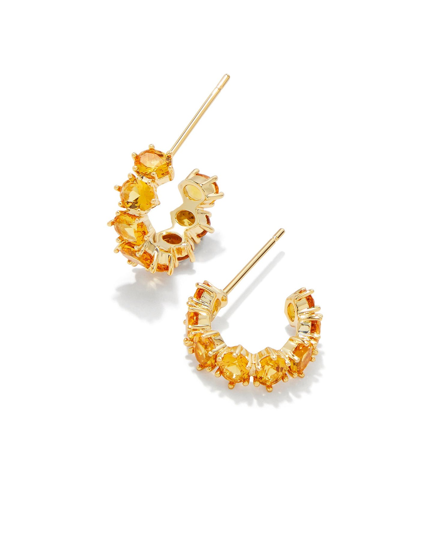 BOUTIQUE KENDRA SCOTT CAILIN CRYSTAL HUGGIE EARRINGS GOLD GOLDEN YELLOW CRYSTAL