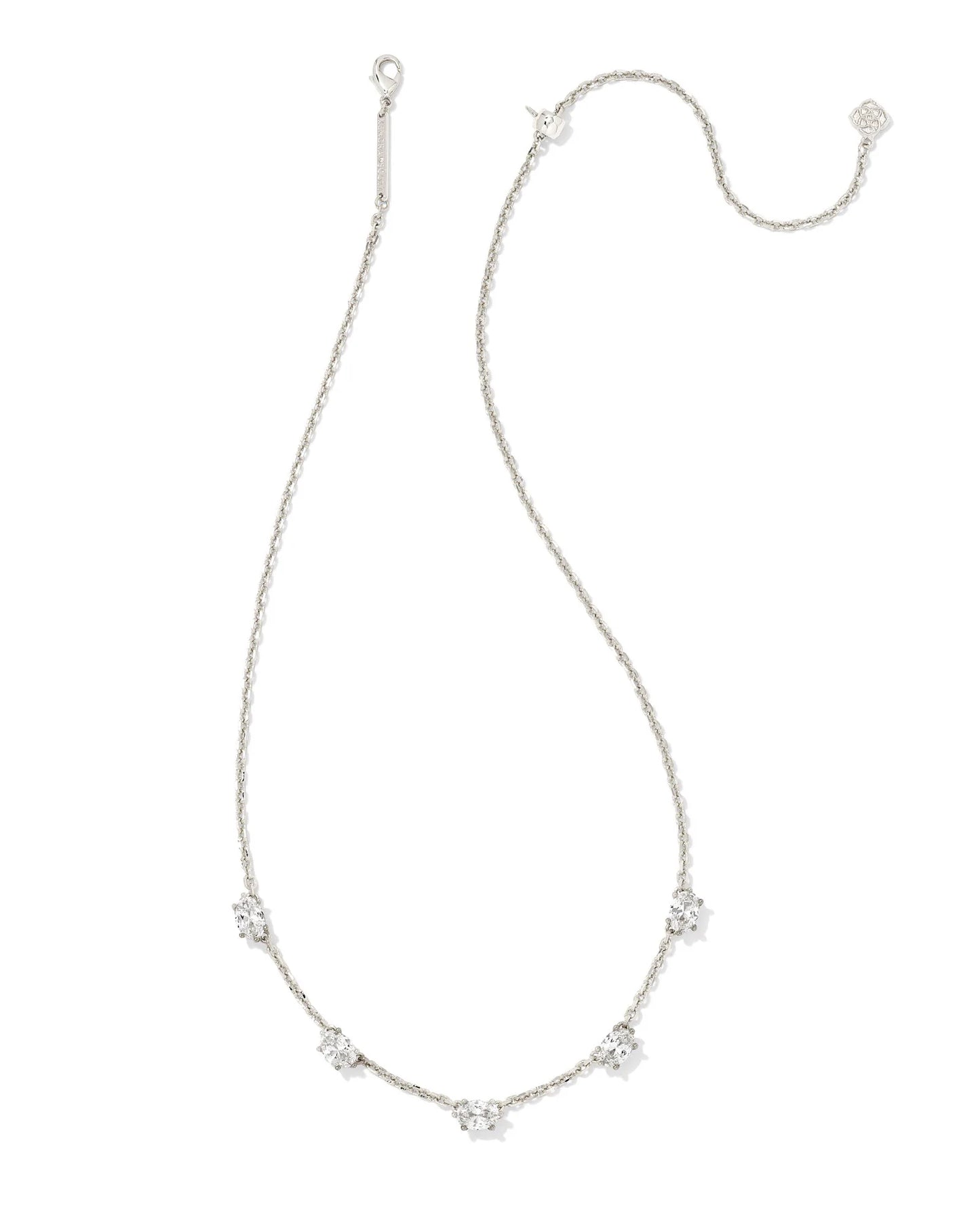 BOUTIQUE KENDRA SCOTT CAILIN CRYSTAL STRAND NECKLACE SILVER WHITE CRYSTAL 2