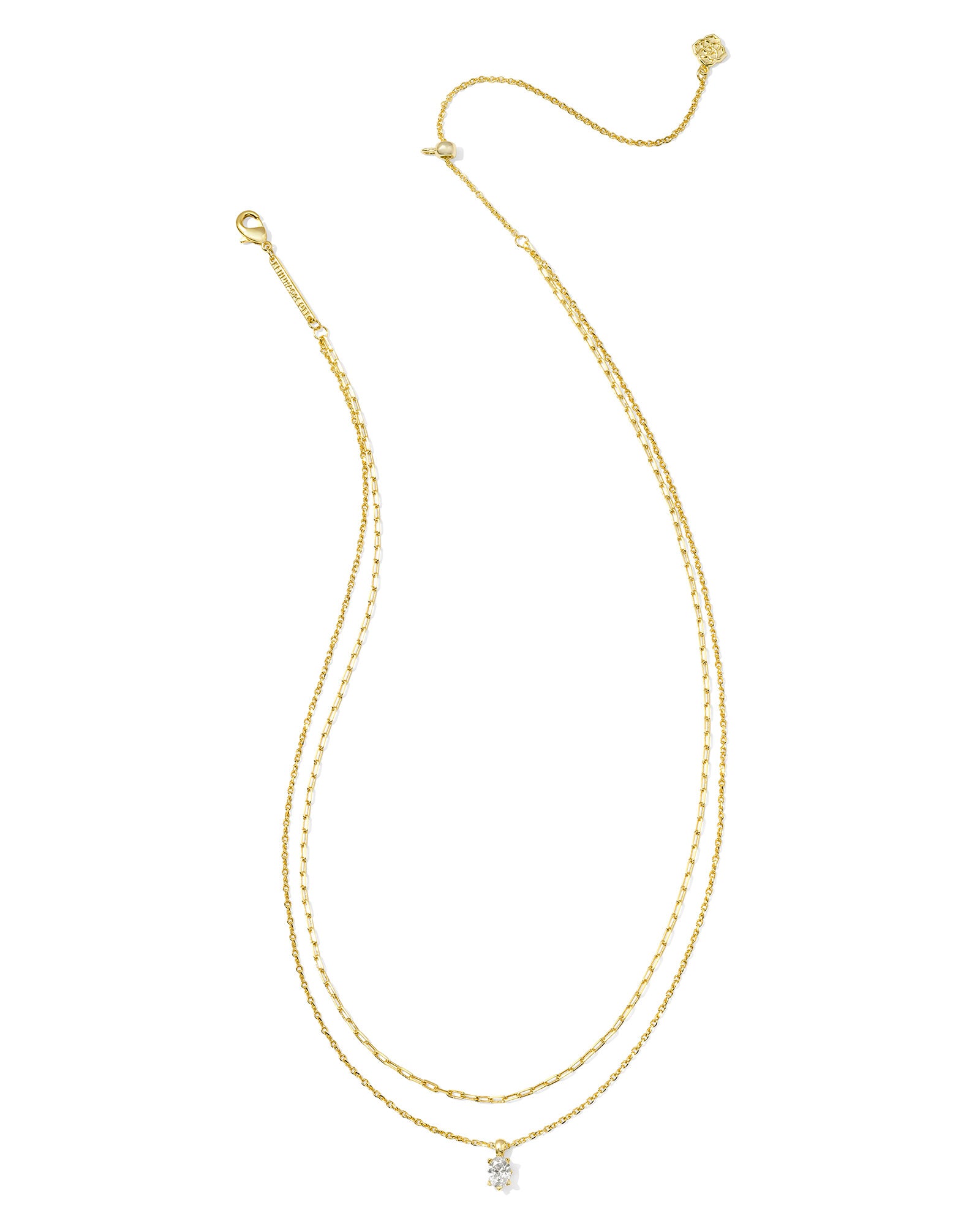 BOUTIQUE KENDRA SCOTT CAILIN GOLD MULTI STRAND NECKLACE IN WHITE CRYSTAL 2