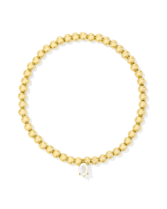 BOUTIQUE KENDRA SCOTT CAILIN GOLD STRETCH BRACELET IN IVORY MOTHER OF PEARL