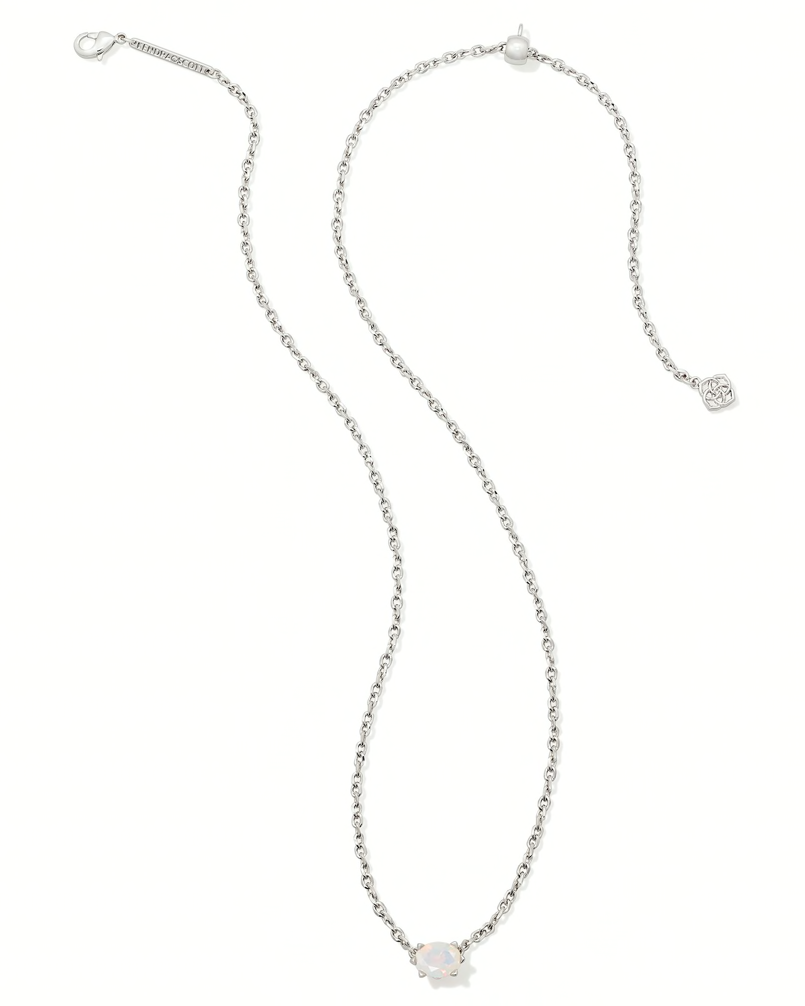 BOUTIQUE KENDRA SCOTT CAILIN SILVER PENDANT NECKLACE CHAMPAGNE CRYSTAL 2