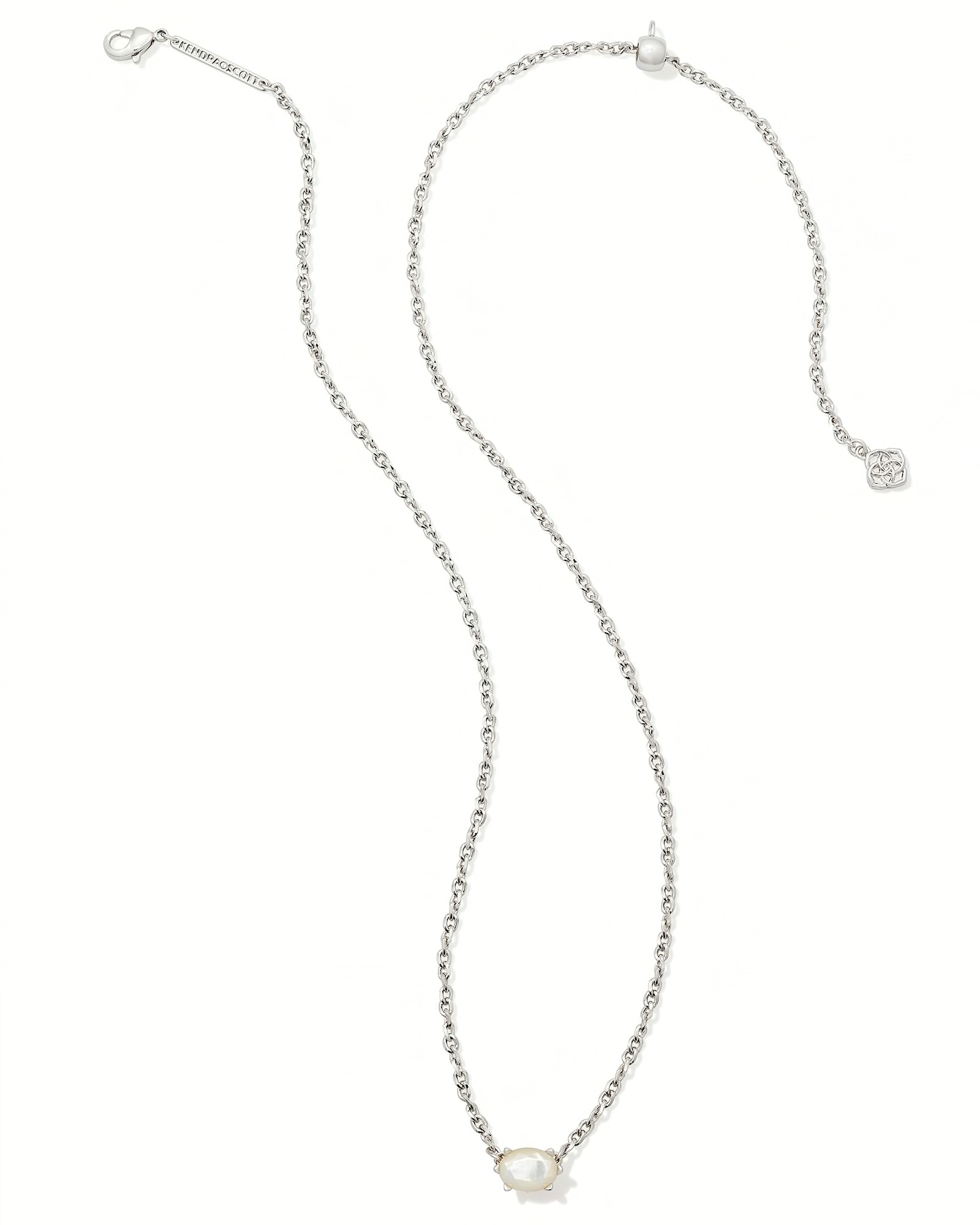 BOUTIQUE KENDRA SCOTT CAILIN SILVER PENDANT NECKLACE IVORY MOTHER OF PEARL 2