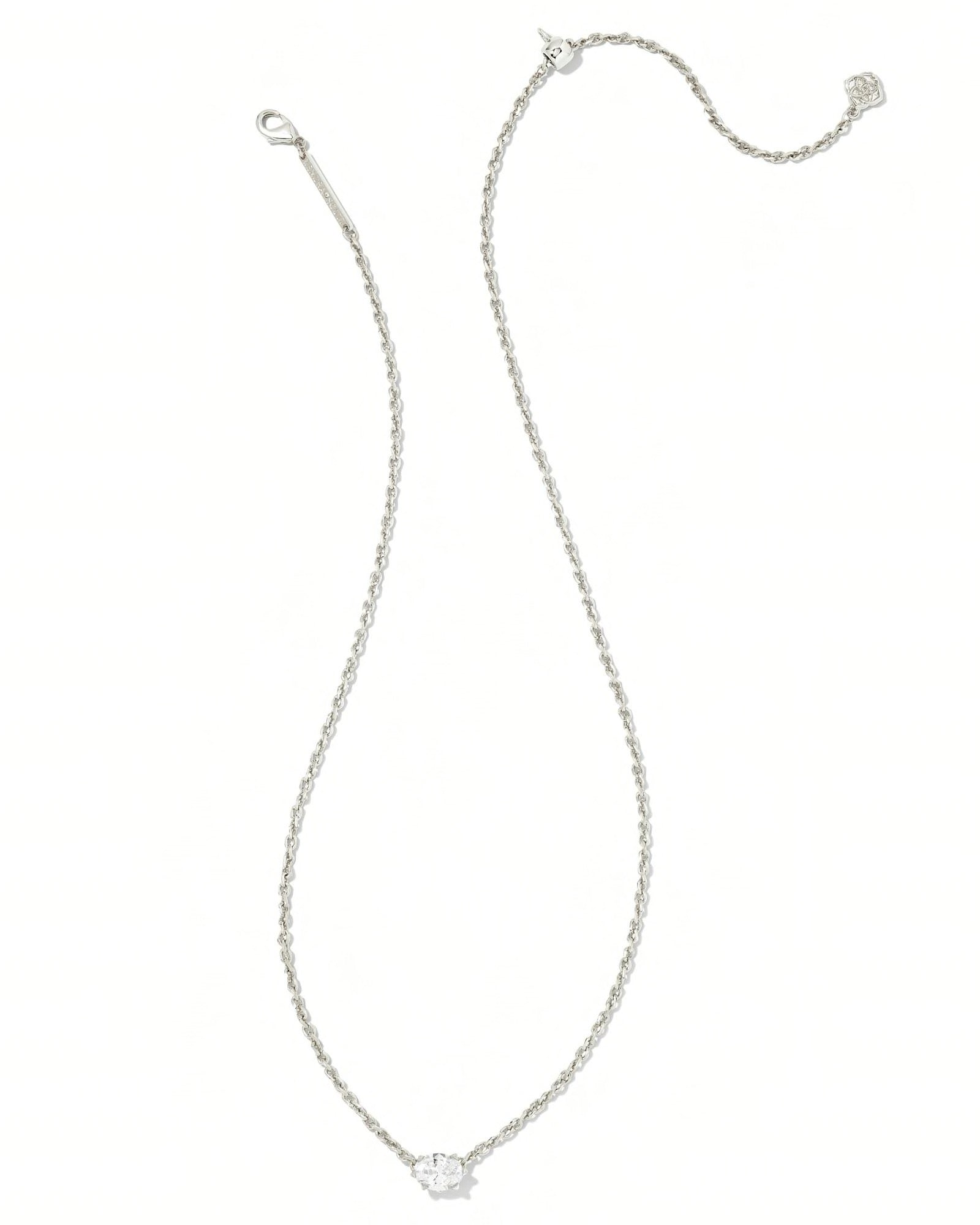 BOUTIQUE KENDRA SCOTT CAILIN SILVER PENDANT NECKLACE WHITE CRYSTAL 2