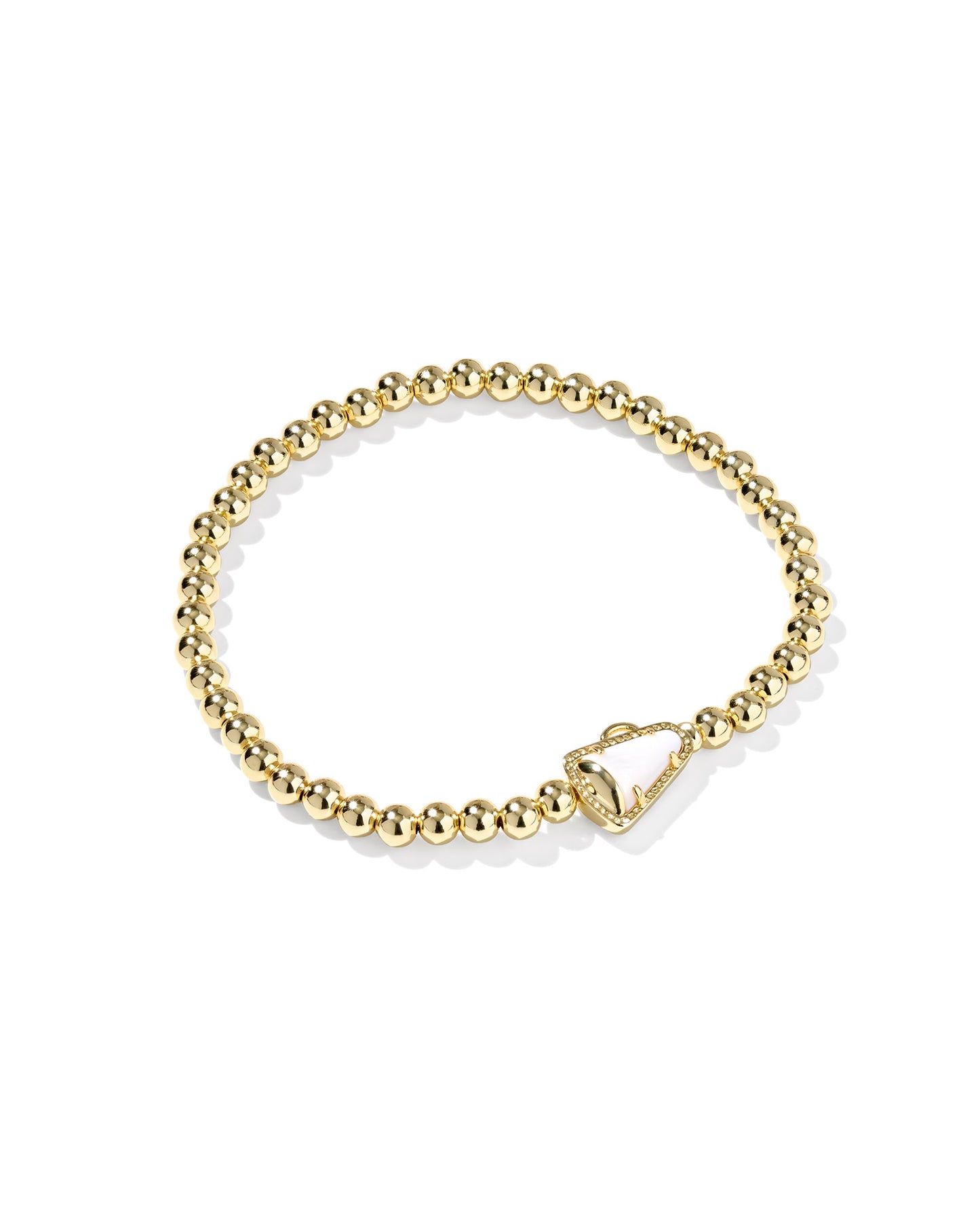 BOUTIQUE KENDRA SCOTT CHEER STRETCH BRACELET GOLD WHITE MOTHER OF PEARL