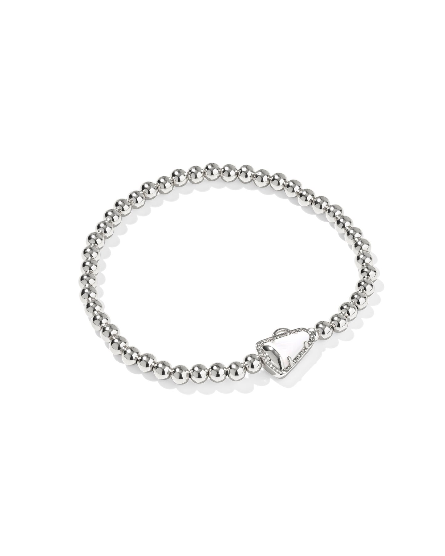 BOUTIQUE KENDRA SCOTT CHEER STRETCH BRACELET SILVER WHITE MOTHER OF PEARL