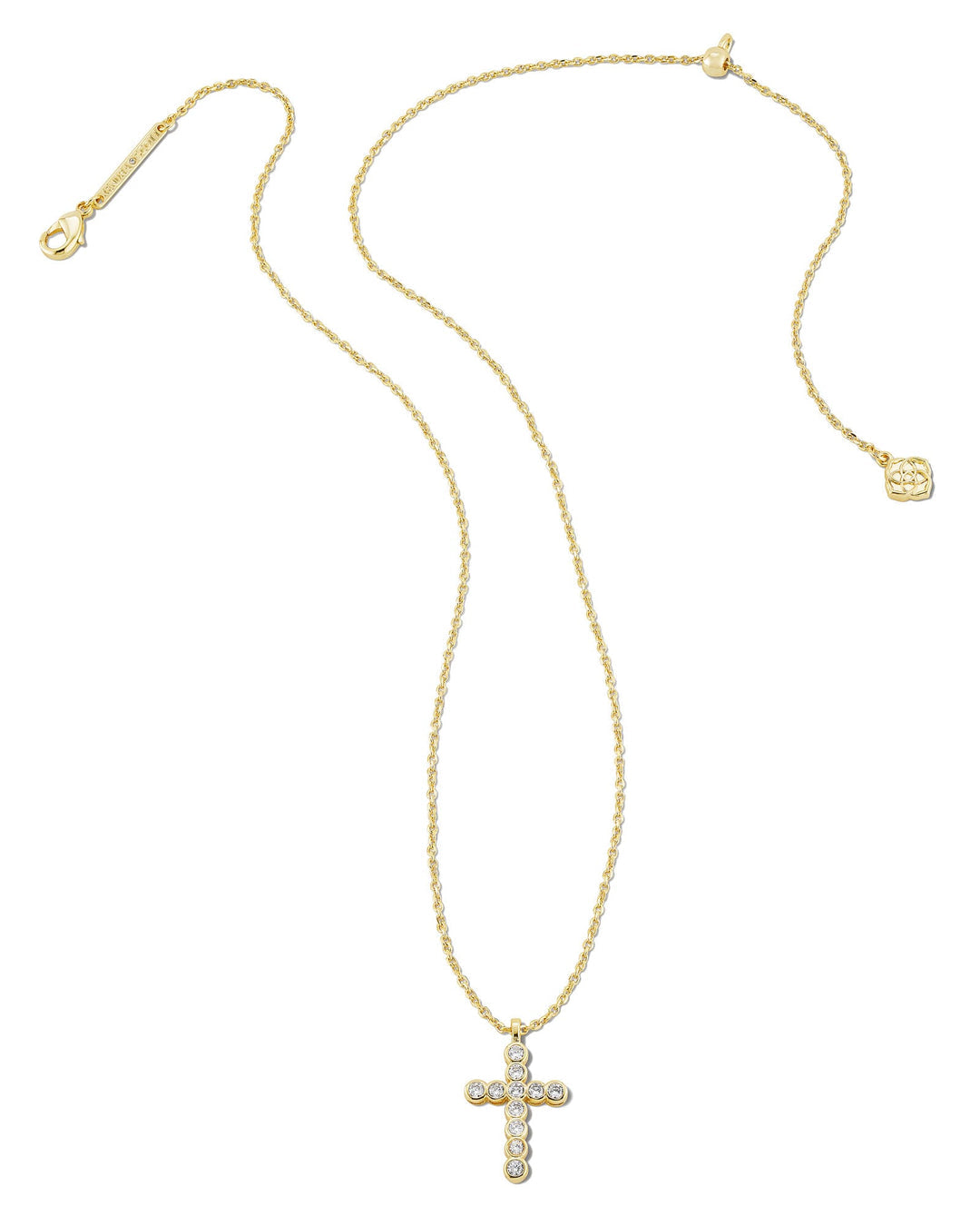 BOUTIQUE KENDRA SCOTT CRYSTAL CROSS GOLD PENDANT NECKLACE WHITE CRYSTAL 2