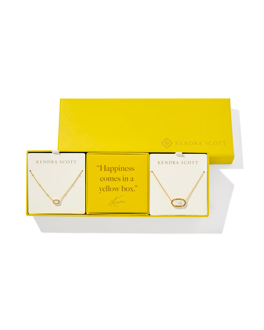 BOUTIQUE KENDRA SCOTT ELISA GOLD GIFT SET OF 2 IN IVORY MOTHER OF PEARL