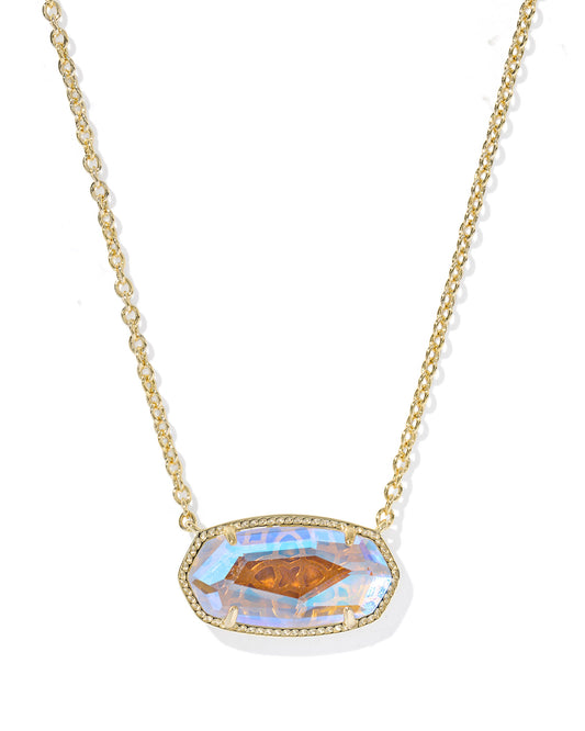 BOUTIQUE KENDRA SCOTT ELISA GOLD STATEMENT PENDANT NECKLACE DICHROIC GLASS