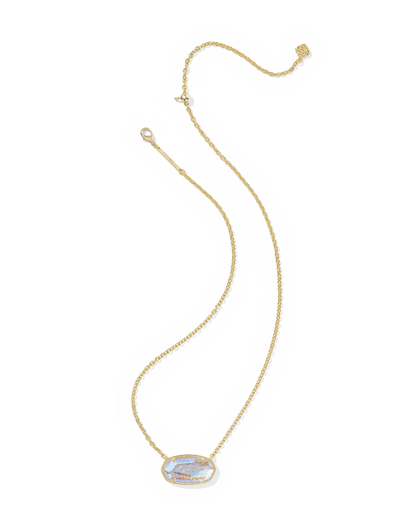BOUTIQUE KENDRA SCOTT ELISA GOLD STATEMENT PENDANT NECKLACE DICHROIC GLASS 2