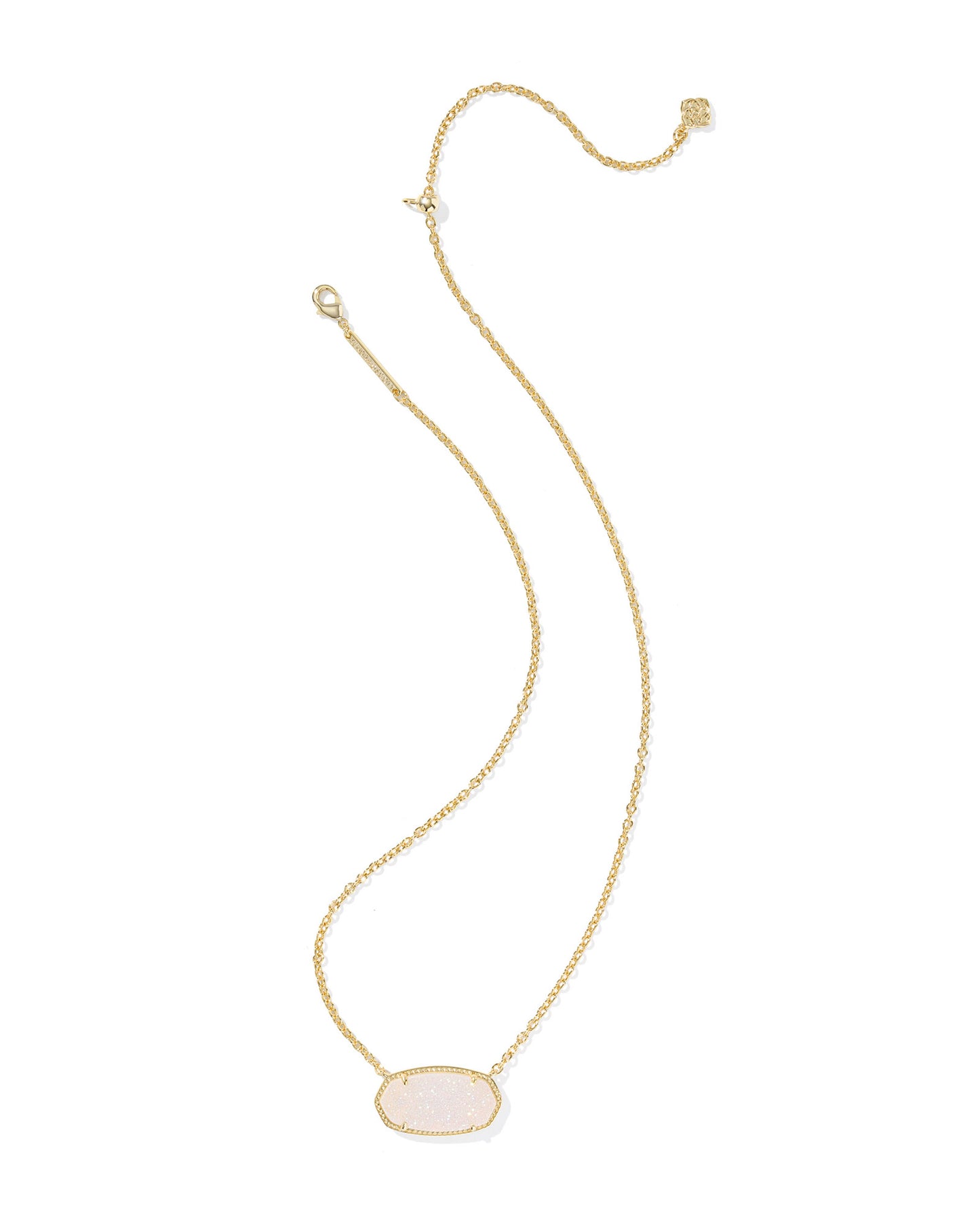 BOUTIQUE KENDRA SCOTT ELISA GOLD STATEMENT PENDANT NECKLACE IRIDESCENT DRUSY