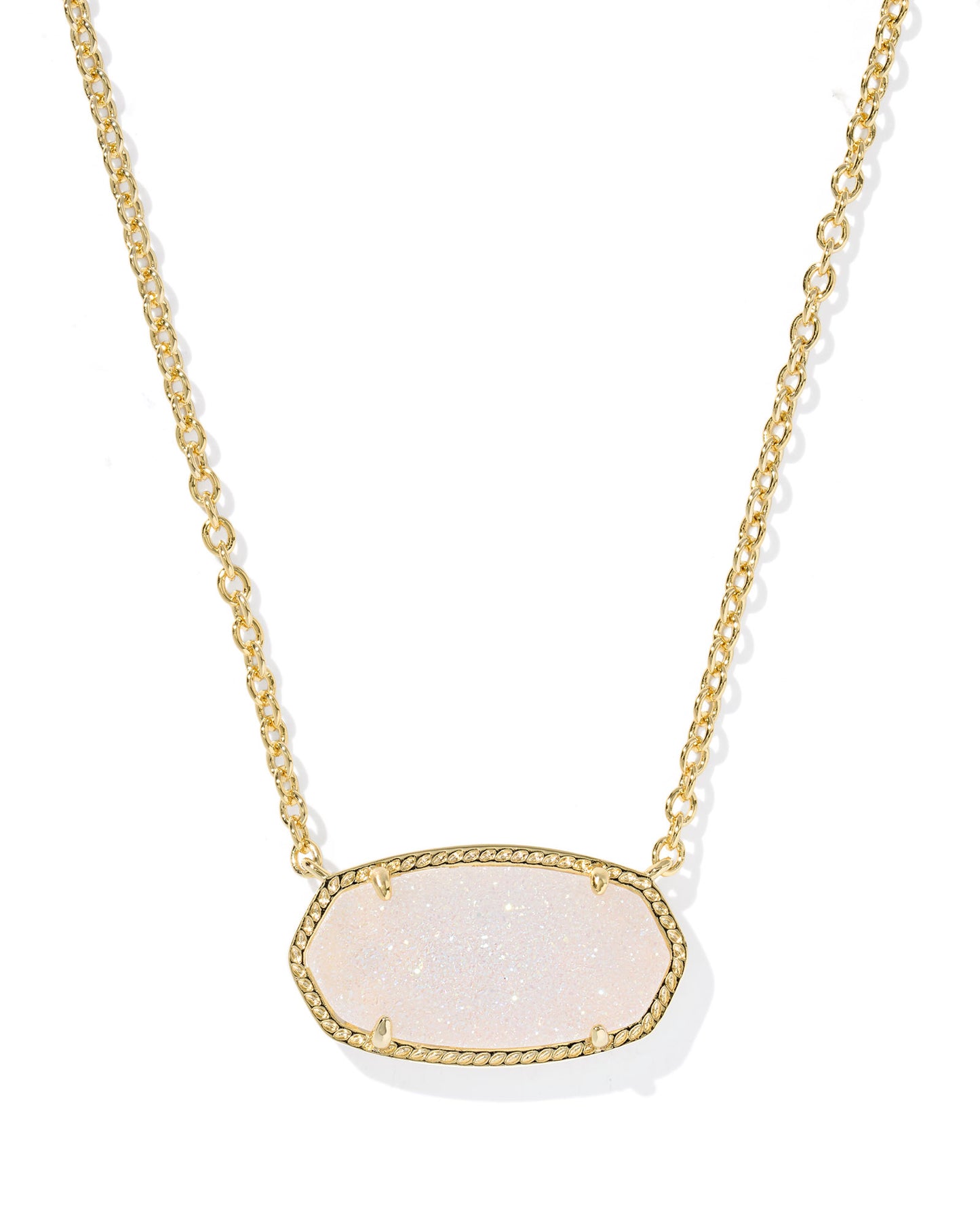 BOUTIQUE KENDRA SCOTT ELISA GOLD STATEMENT PENDANT NECKLACE IRIDESCENT DRUSY 2