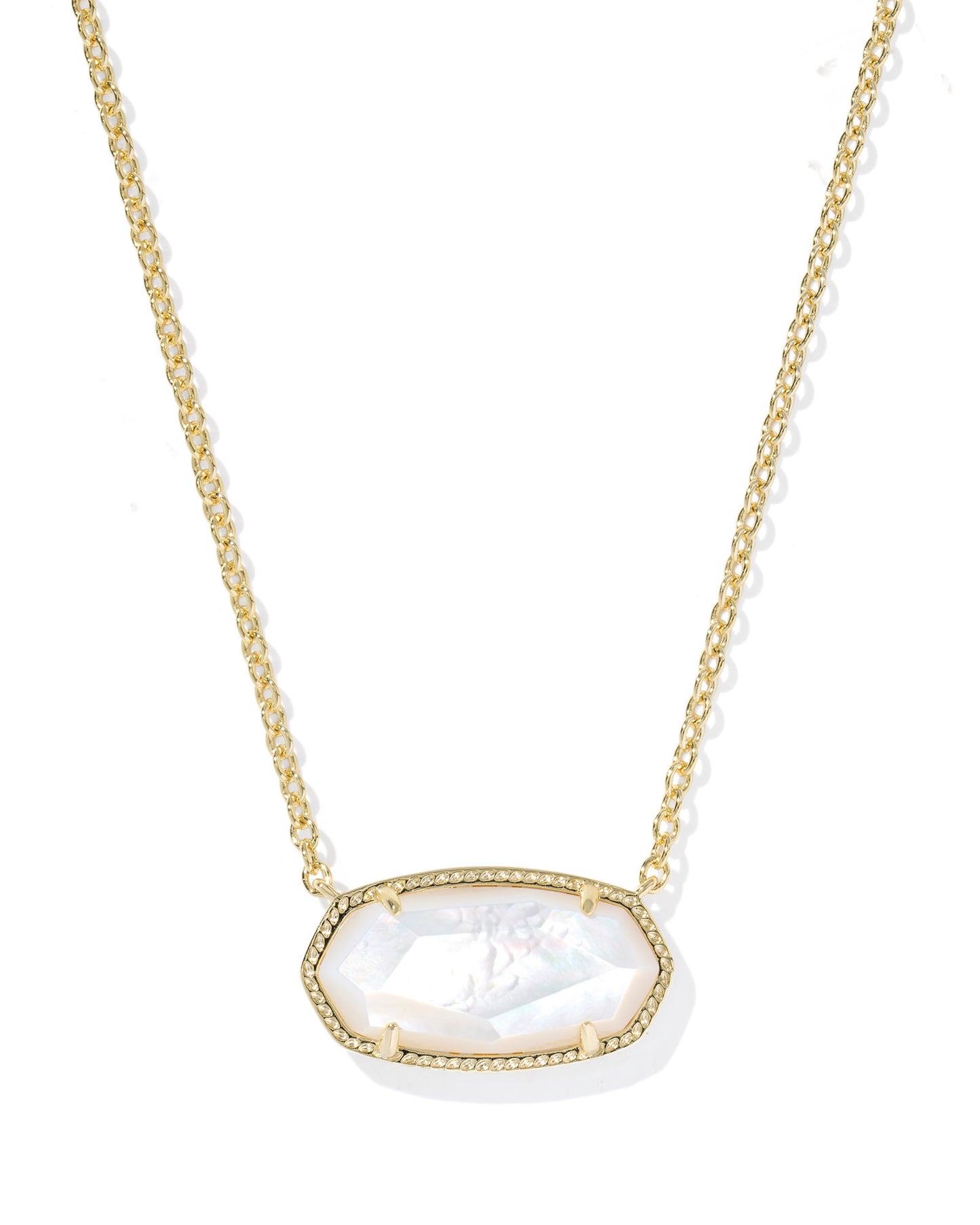 BOUTIQUE KENDRA SCOTT ELISA GOLD STATEMENT PENDANT NECKLACE IVROY MOTHER OF PEARL
