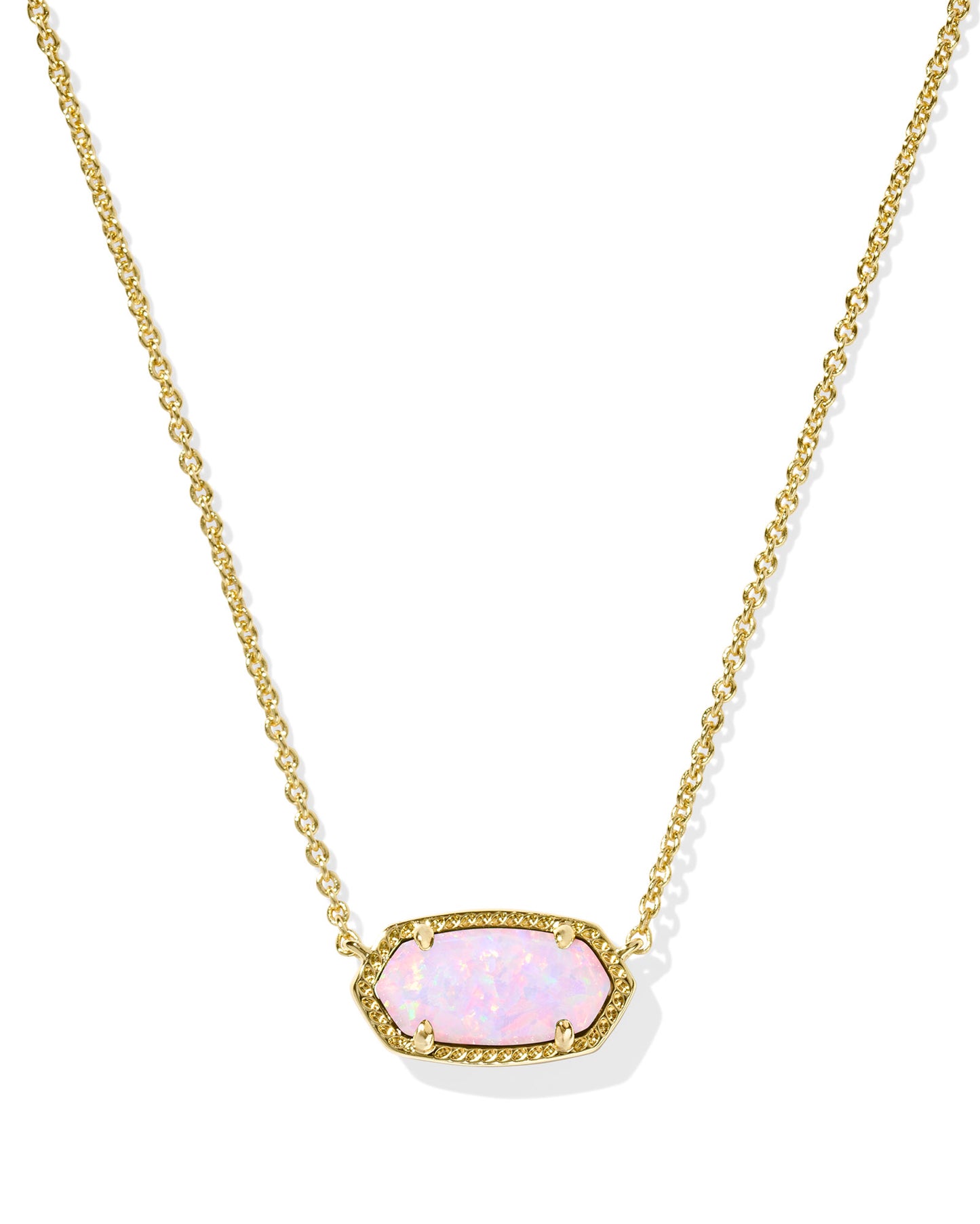 BOUTIQUE KENDRA SCOTT ELISA PENDANT NECKLACE GOLD BLUSH PINK KYOCERA OPAL