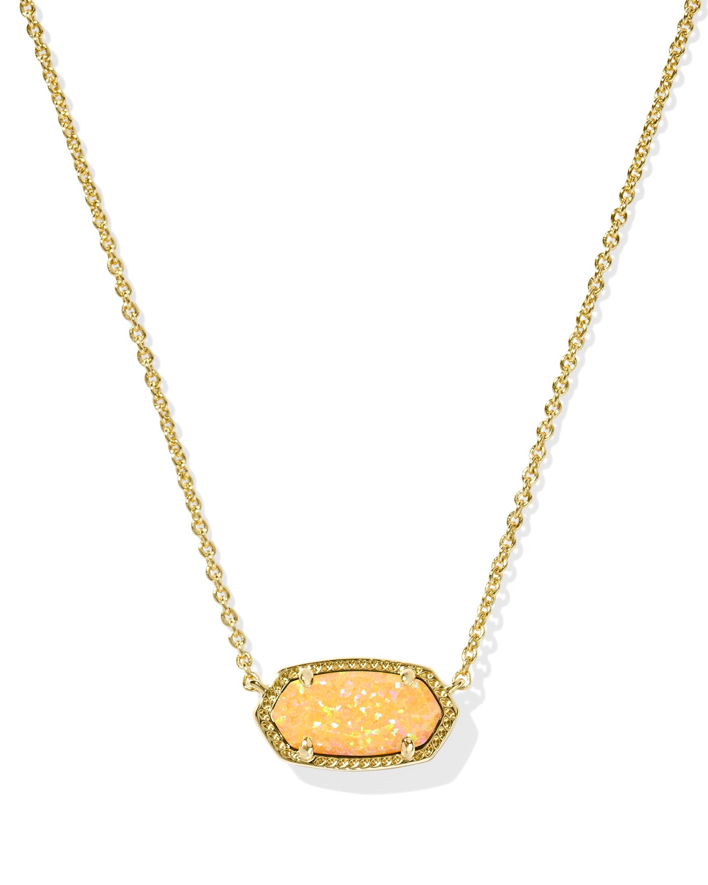 BOUTIQUE KENDRA SCOTT ELISA PENDANT NECKLACE GOLD CITRUS KYOCERA OPAL