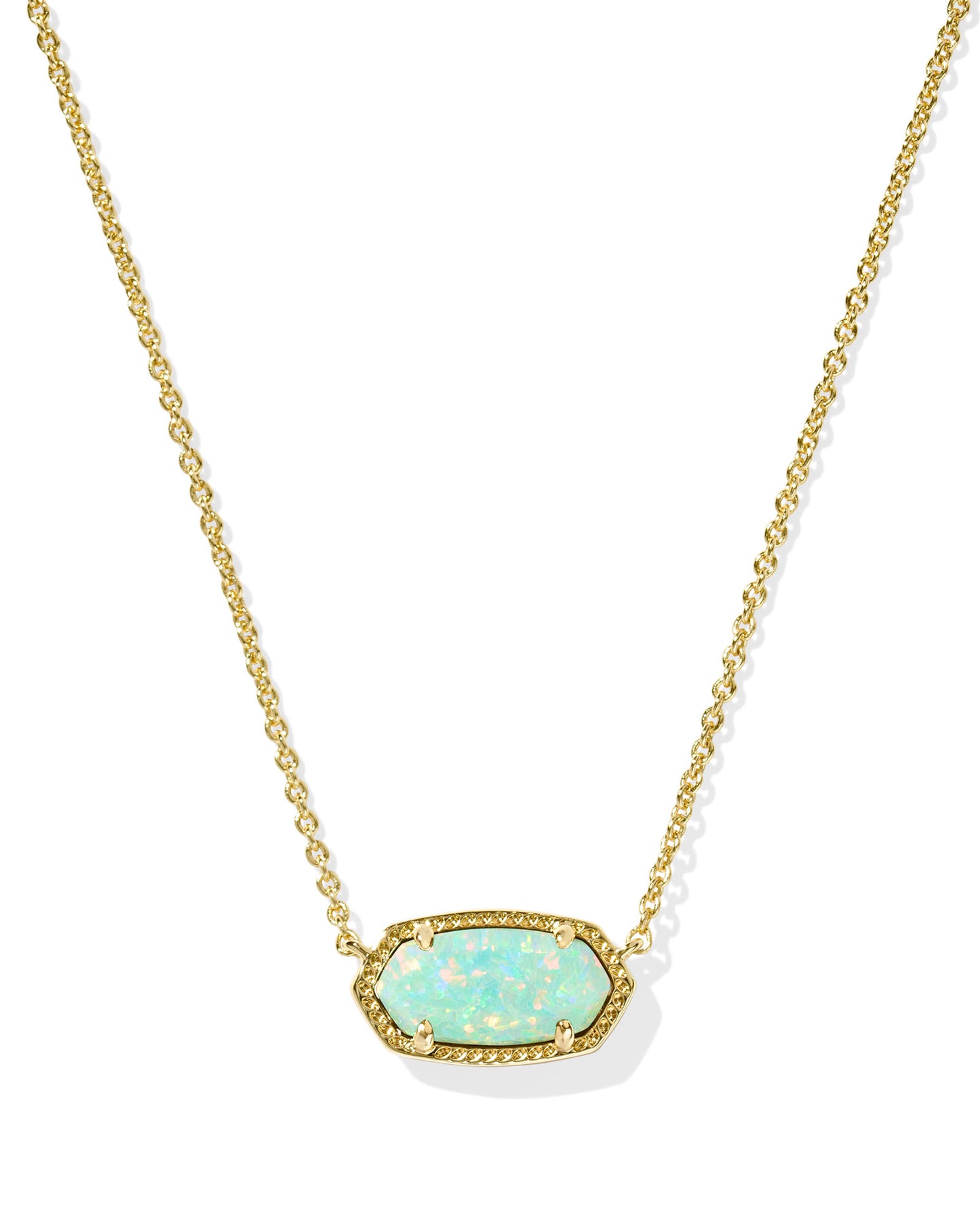 BOUTIQUE KENDRA SCOTT ELISA PENDANT NECKLACE GOLD GREEN KYOCERA OPAL