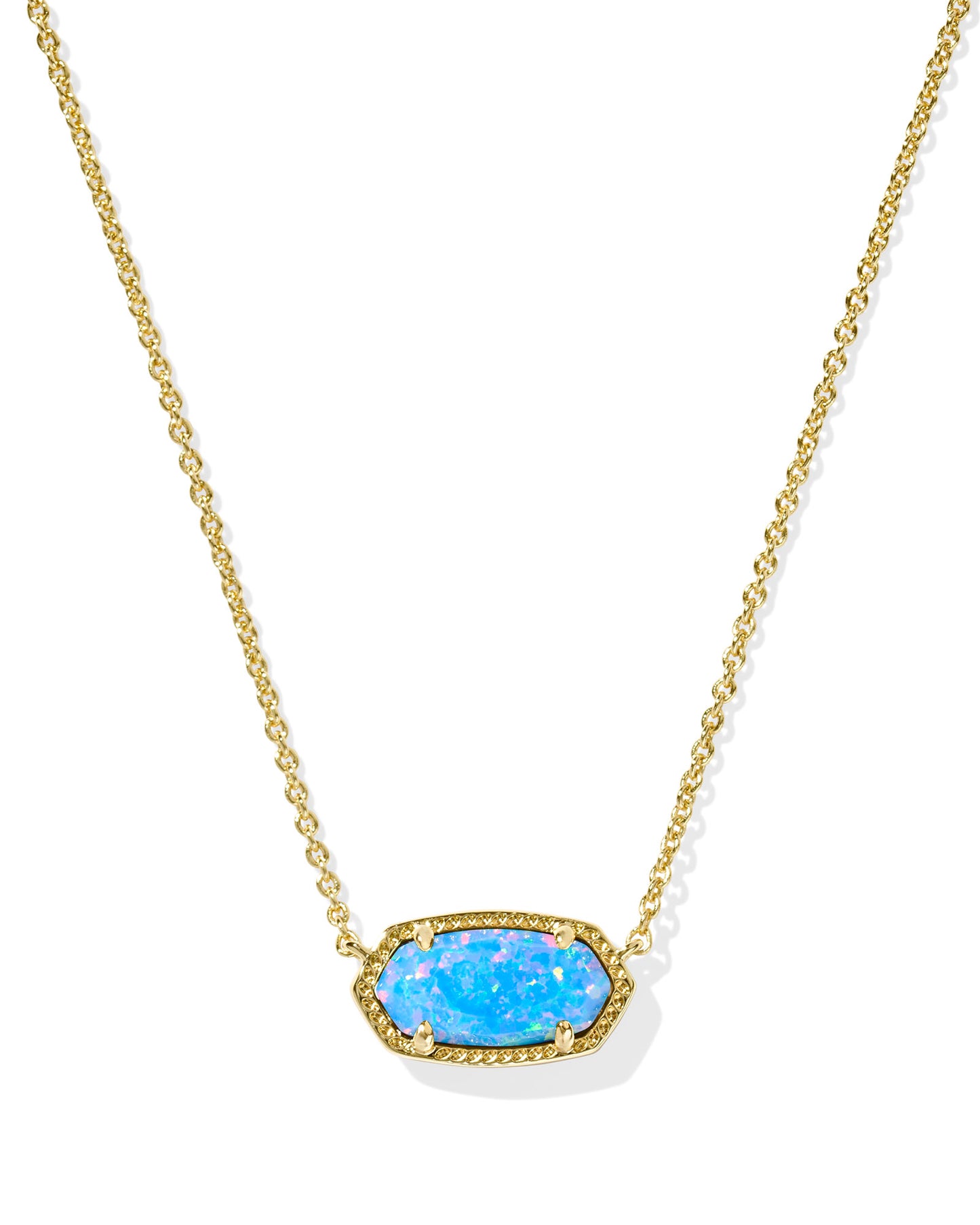 BOUTIQUE KENDRA SCOTT ELISA PENDANT NECKLACE GOLD PERIWINKLE KYOCERA OPAL