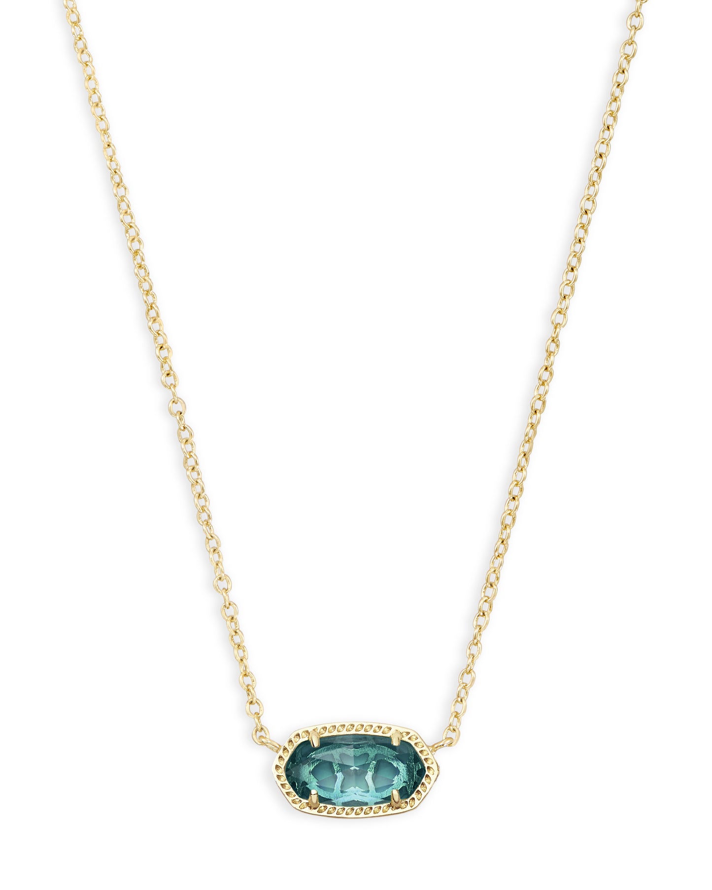 BOUTIQUE KENDRA SCOTT ELISA SHORT PENDANT NECKLACE FRONT LONDON BLUE