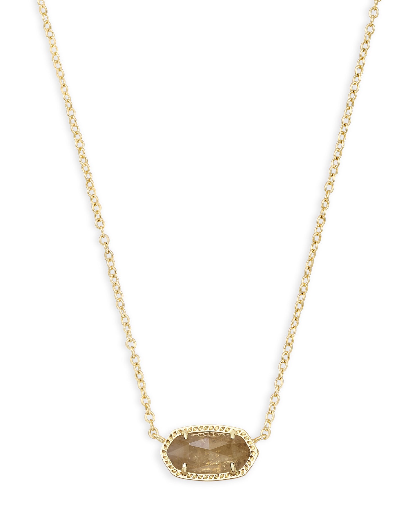 BOUTIQUE KENDRA SCOTT ELISA SHORT PENDANT NECKLACE FRONT ORANGE CITRINE QUARTZ