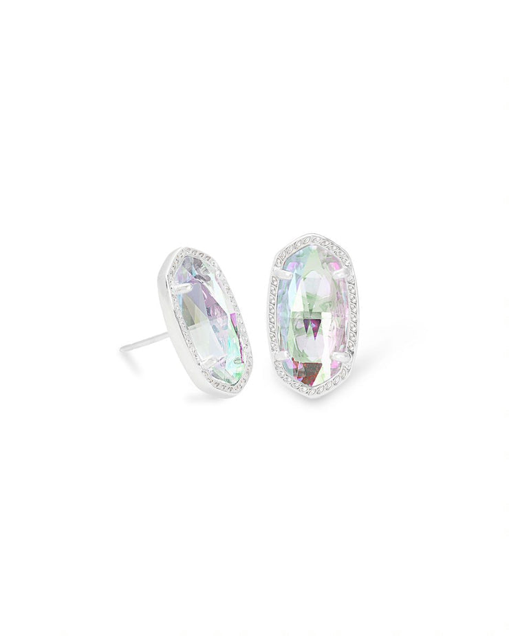 BOUTIQUE KENDRA SCOTT ELLIE SILVER STUD EARRINGS DICHROIC GLASS