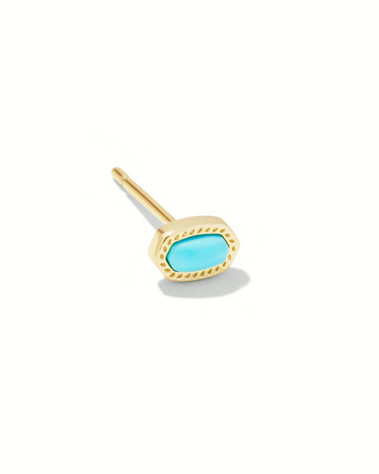 BOUTIQUE KENDRA SCOTT ELLIOT GOLD SINGLE STUD EARRING TURQUOISE MAGNESITE