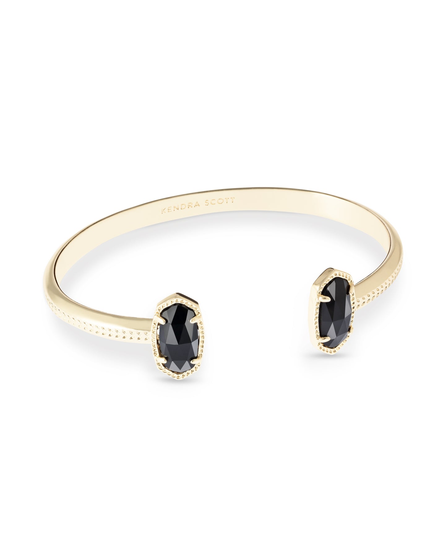 BOUTIQUE KENDRA SCOTT ELTON CUFF BRACELET GOLD BLACK AGATE