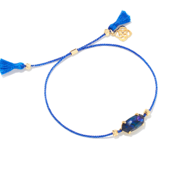 BOUTIQUE KENDRA SCOTT EVERLYNE CORD FRIENDSHIP BRACELET NAVY ABALONE