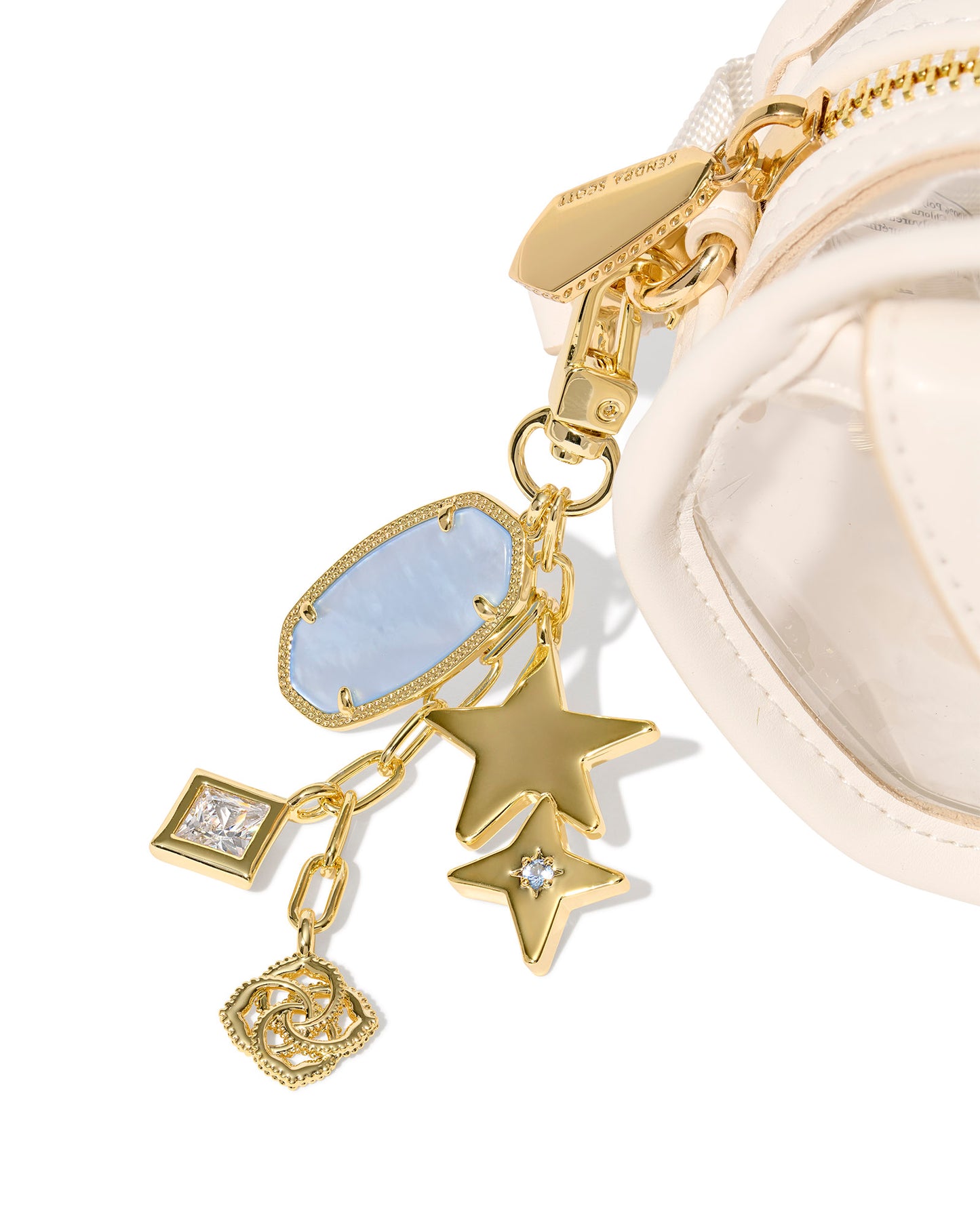 BOUTIQUE KENDRA SCOTT GAME DAY BAG CHARM LIGHT BLUE MIX