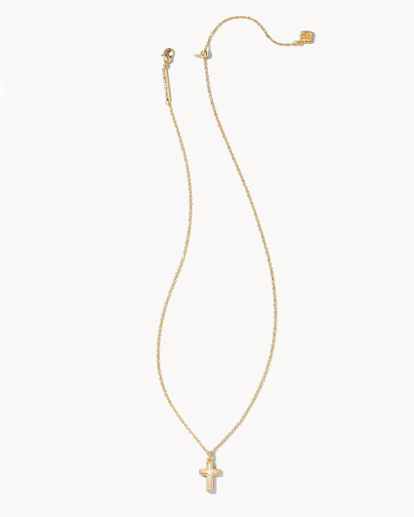 BOUTIQUE KENDRA SCOTT GOLD CROSS PENDANT NECKLACE IN WHITE KYOCERA OPAL 2