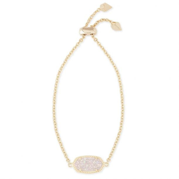 BOUTIQUE KENDRA SCOTT GOLD ELAINA ADJUSTABLE BRACELET IN IRIDESCENT DRUSY