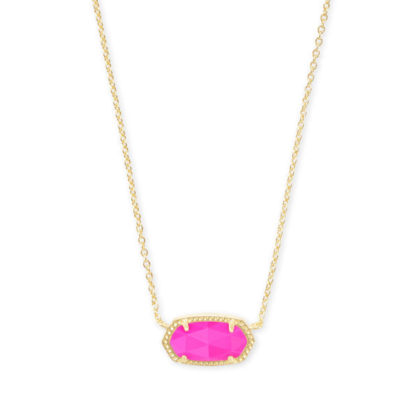 BOUTIQUE KENDRA SCOTT GOLD ELISA SHORT PENDANT NECKLACE MAGENTA MAGNESITE