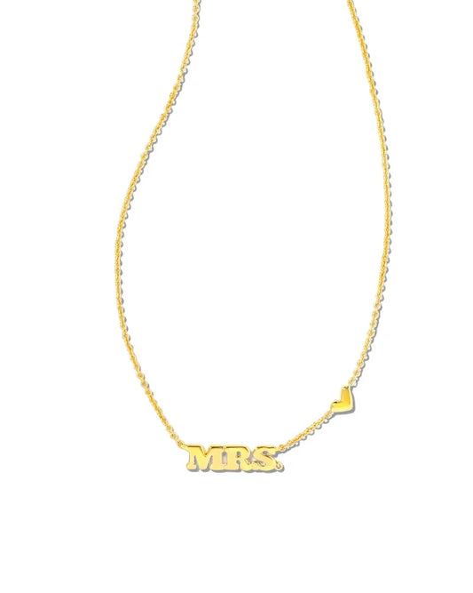 BOUTIQUE KENDRA SCOTT GOLD MRS PENDANT NECKLACE
