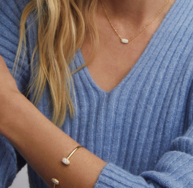 BOUTIQUE KENDRA SCOTT GRAYSON CRYSTAL GOLD CUFF BRACELET