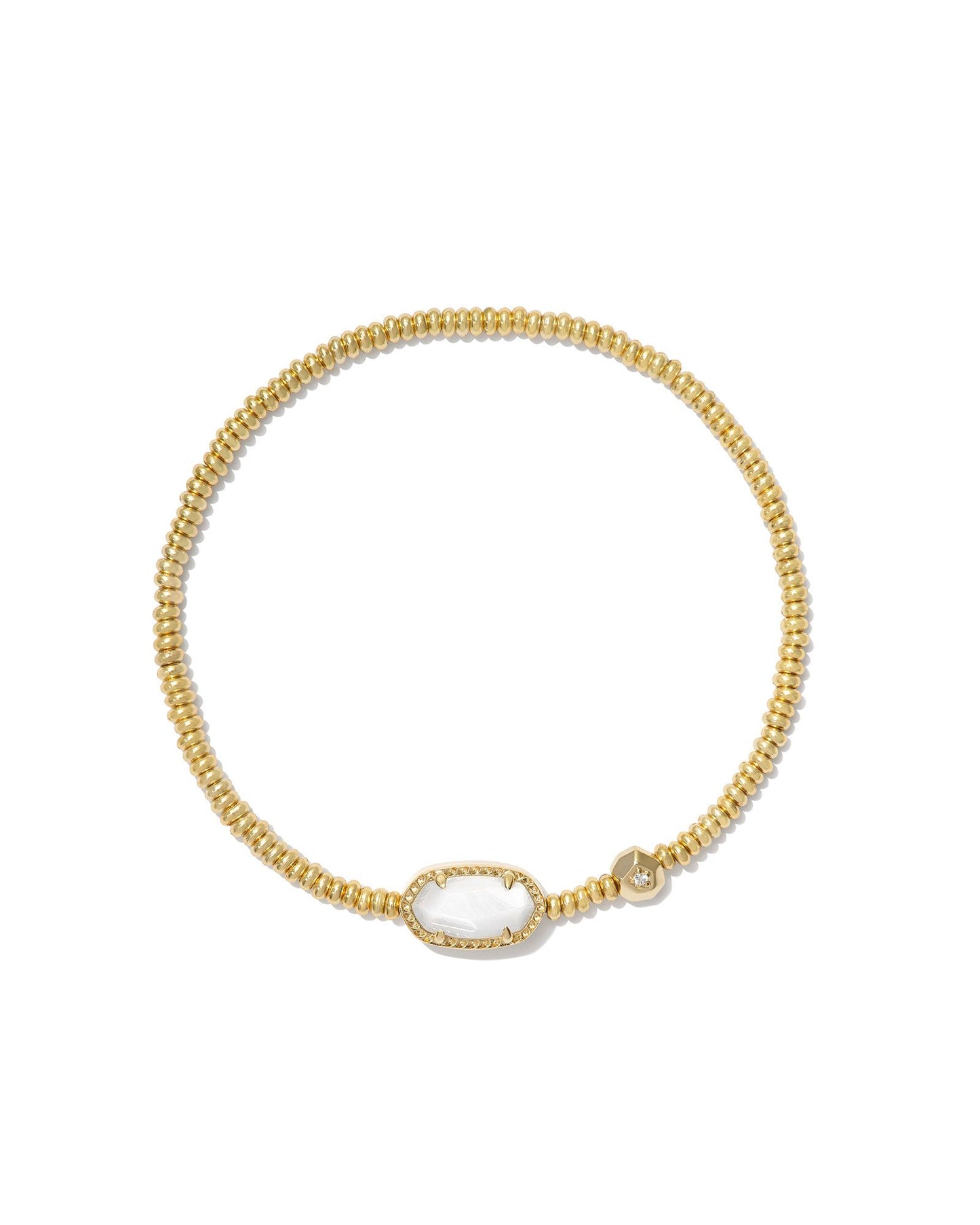 BOUTIQUE KENDRA SCOTT GRAYSON GOLD STRETCH BRACELET WHITE MOTHER OF PEARL
