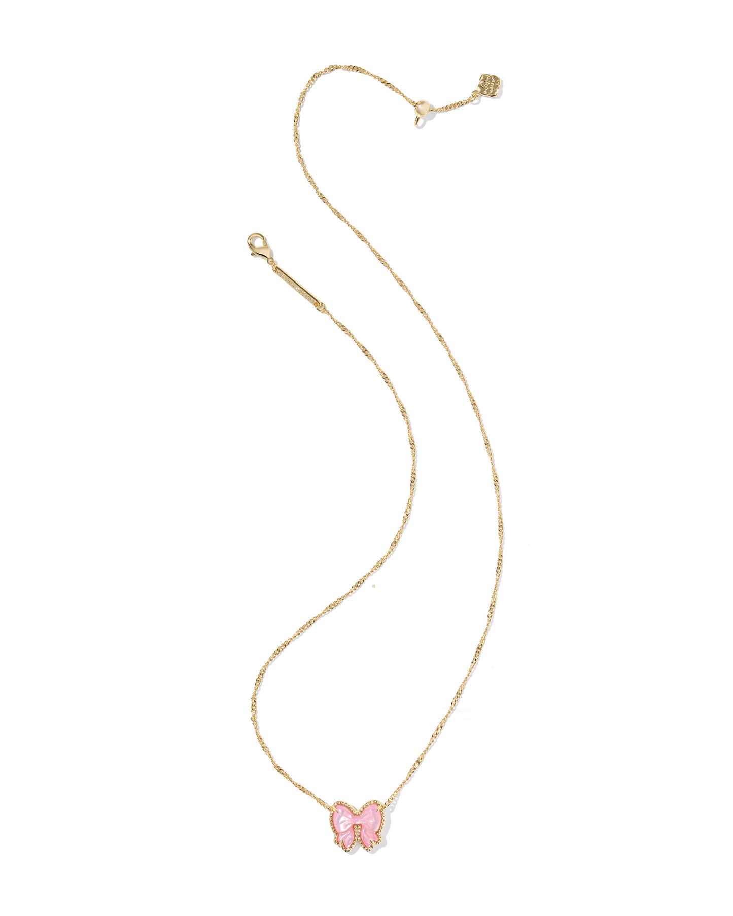 BOUTIQUE KENDRA SCOTT HALEY BOW SHORT PENDANT NECKLACE GOLD BLUSH MOTHER OF PEARL 2