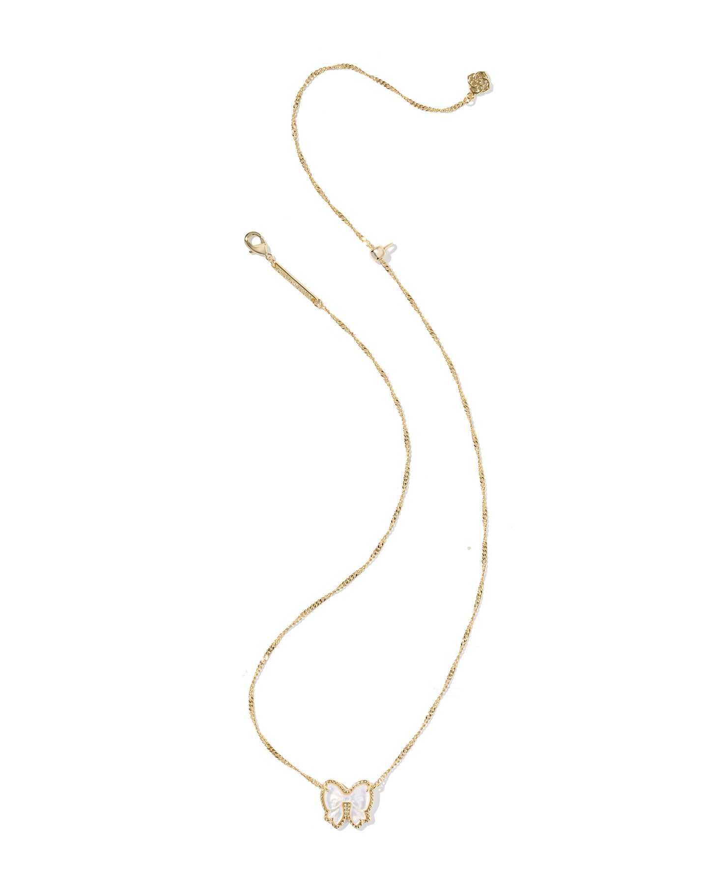 BOUTIQUE KENDRA SCOTT HALEY BOW SHORT PENDANT NECKLACE GOLD IVORY MOTHER OF PEARL 2