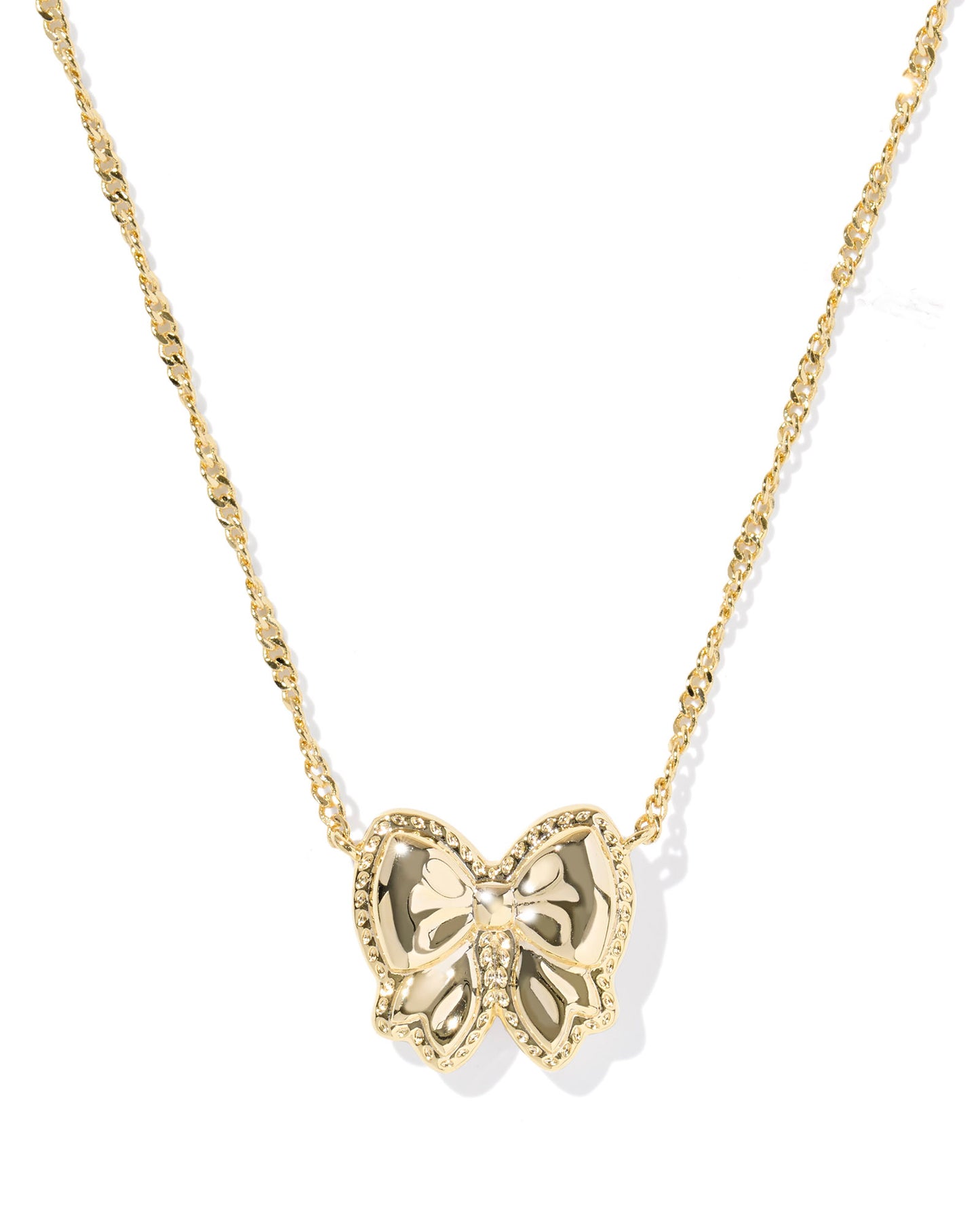 BOUTIQUE KENDRA SCOTT HALEY BOW SHORT PENDANT NECKLACE GOLD MOTHER OF PEARL BACK