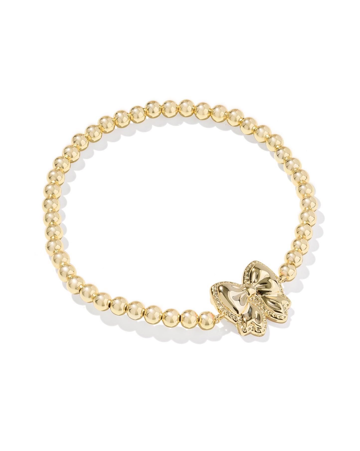 BOUTIQUE KENDRA SCOTT HALEY BOW STRETCH BRACELET GOLD MOTHER OF PEARL BACK