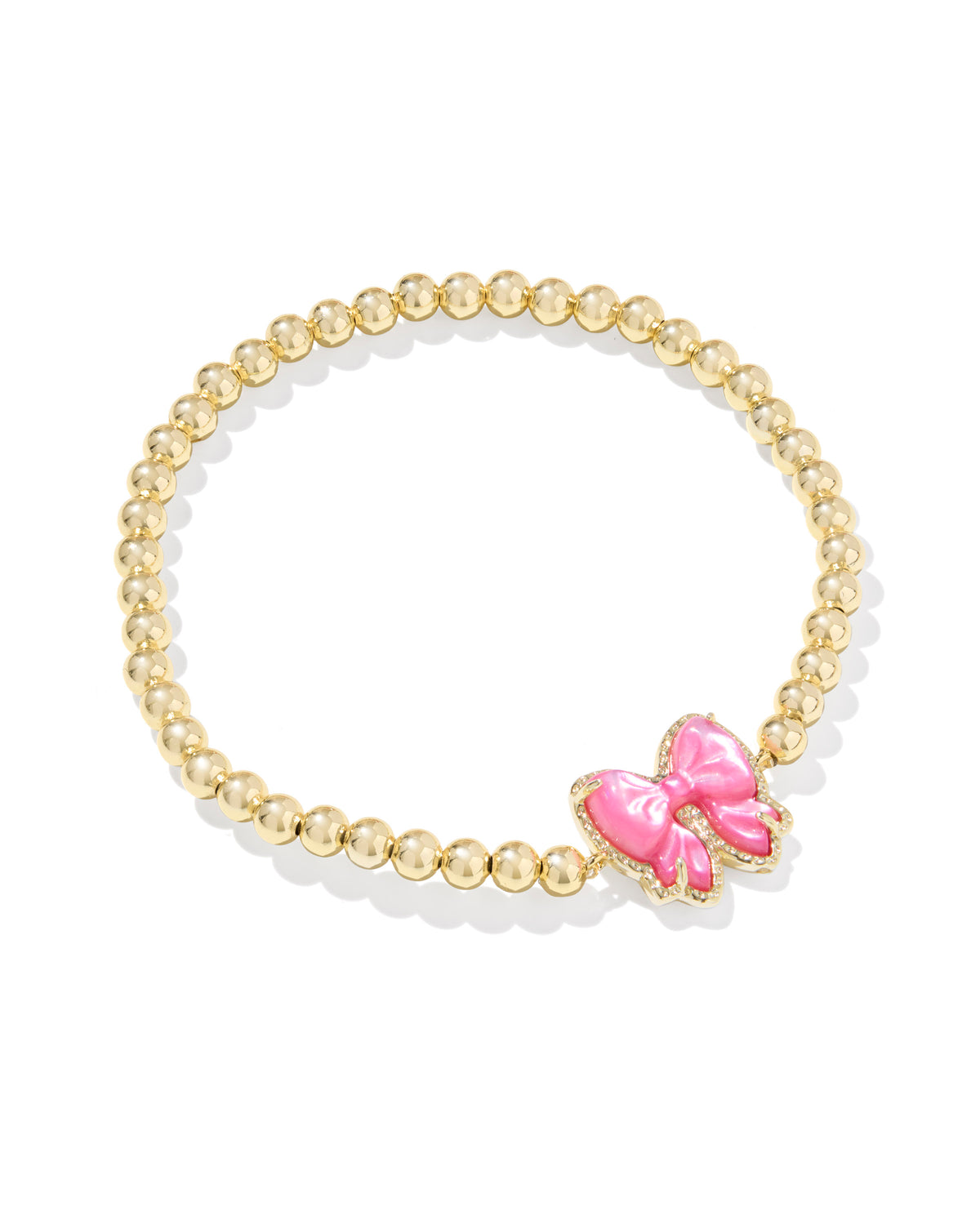 BOUTIQUE KENDRA SCOTT HALEY BOW STRETCH BRACELET GOLD ROSE VIOLET MOTHER OF PEARL