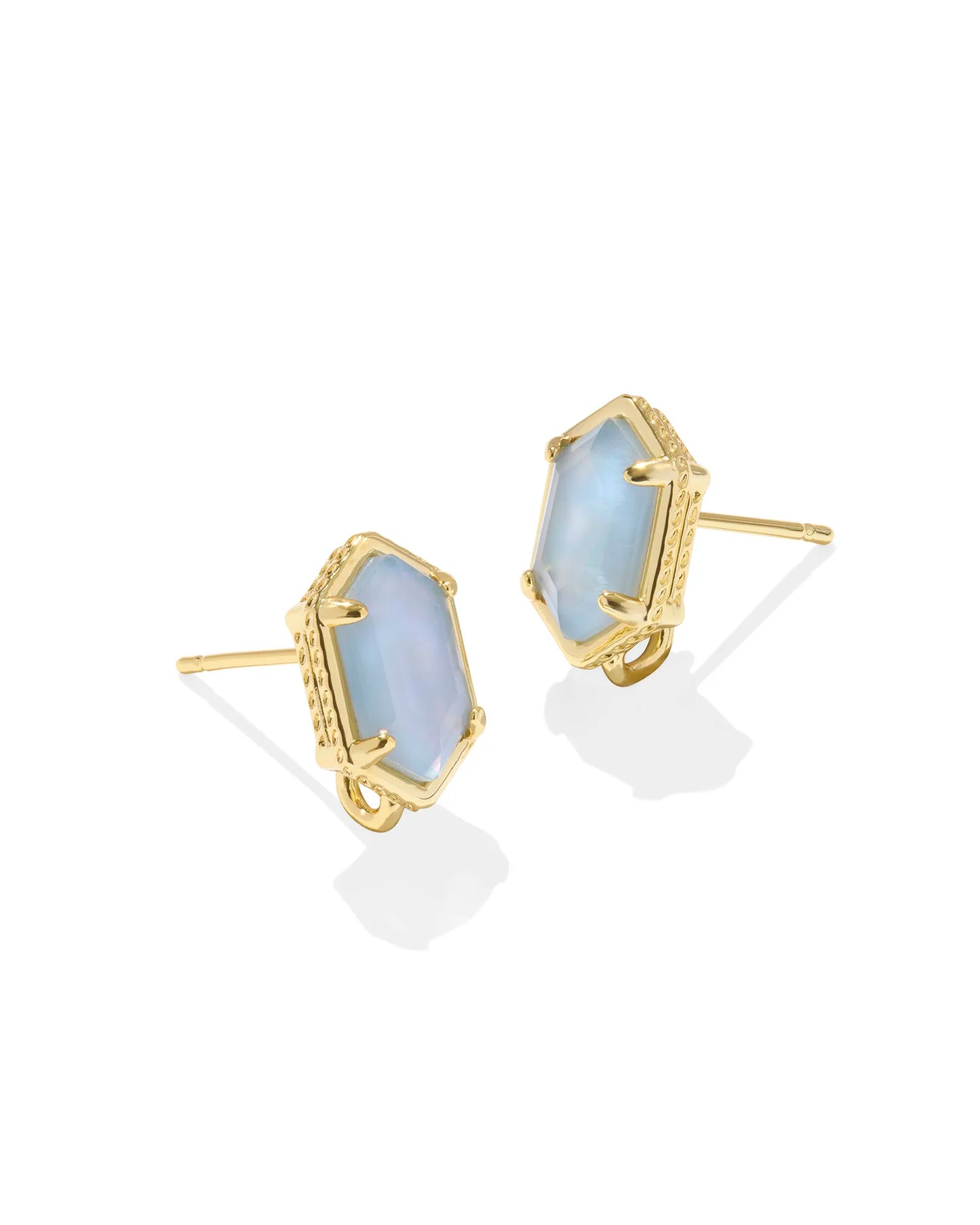 BOUTIQUE KENDRA SCOTT HALLIE GOLD CONVERTIBLE DROP EARRINGS SKY BLUE MOTHER OF PEARL
