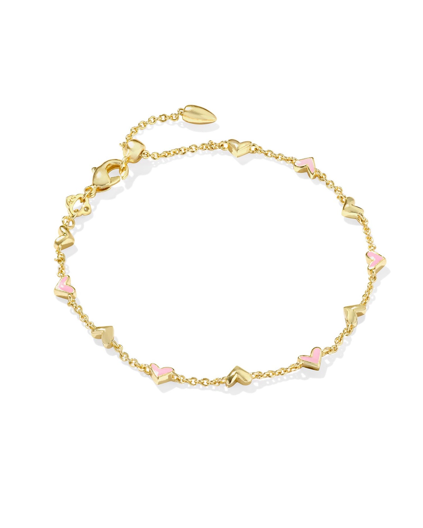 BOUTIQUE KENDRA SCOTT HAVEN DELICATE CHAIN BRACELET GOLD PINK ENAMEL