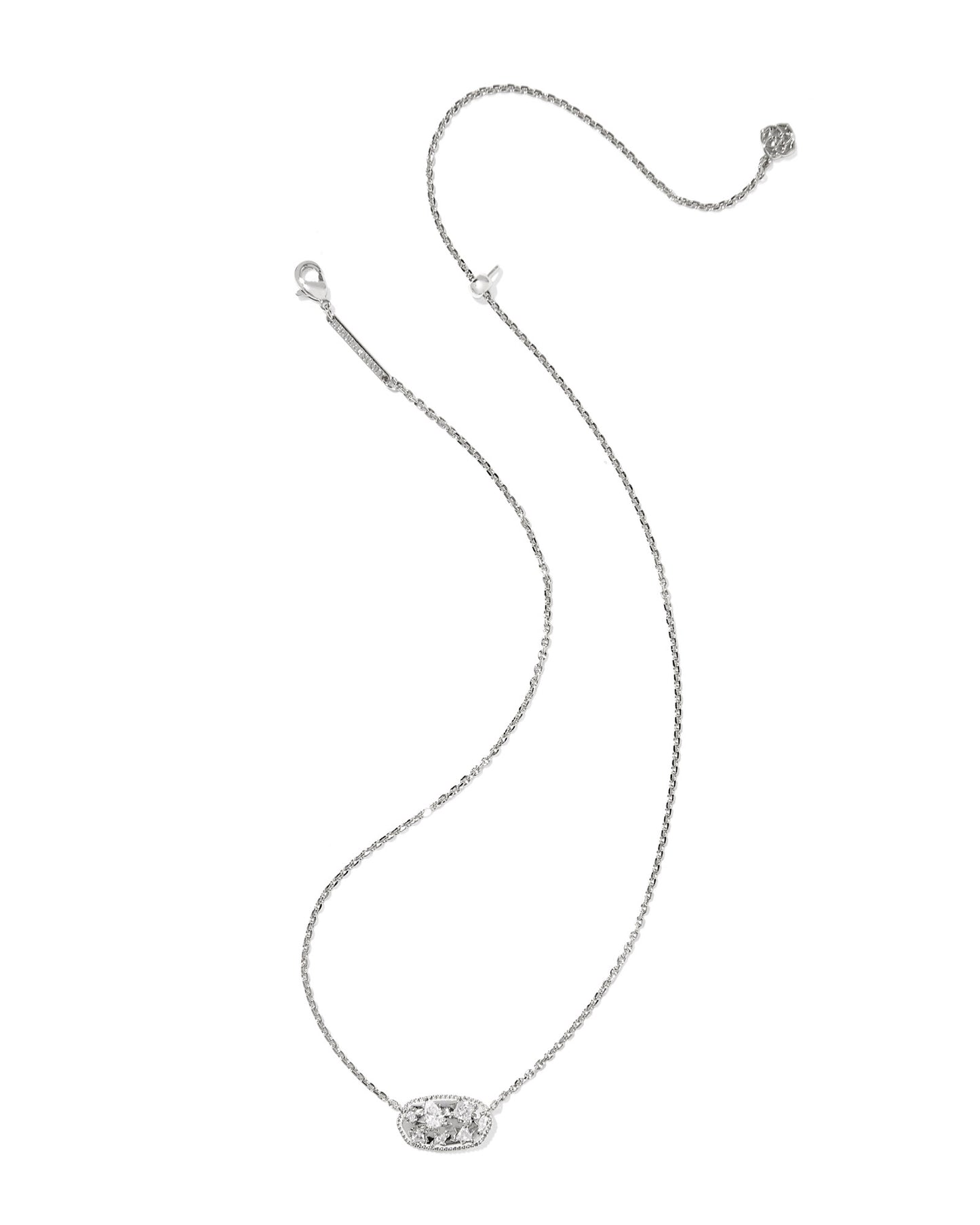 BOUTIQUE KENDRA SCOTT HOLLAND CRYSTAL SILVER SHORT PENDANT NECKLACE 2