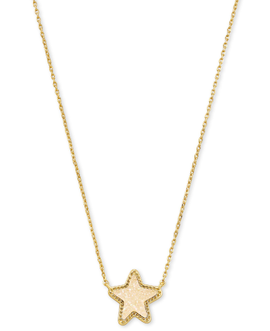 BOUTIQUE KENDRA SCOTT JAE STAR SHORT PENDANT NECKLACE GOLD IRIDESCENT DRUSY 2
