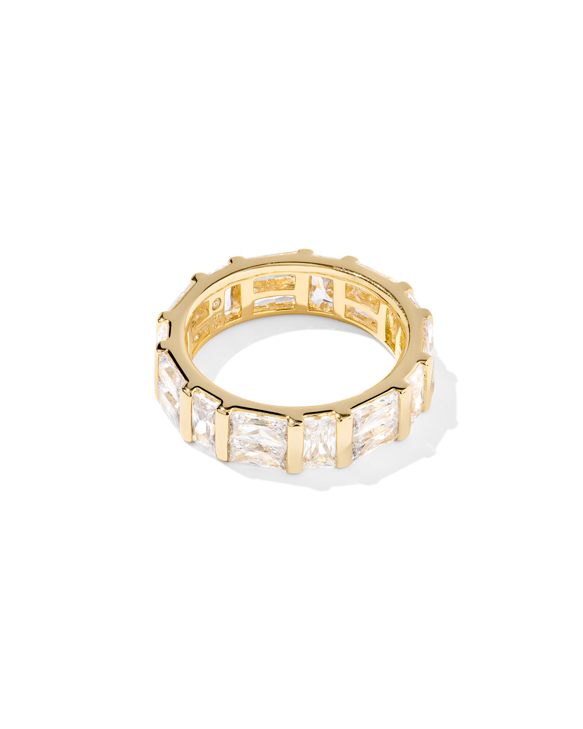 BOUTIQUE KENDRA SCOTT JAMIE GOLD BAND RING IN WHITE CZ