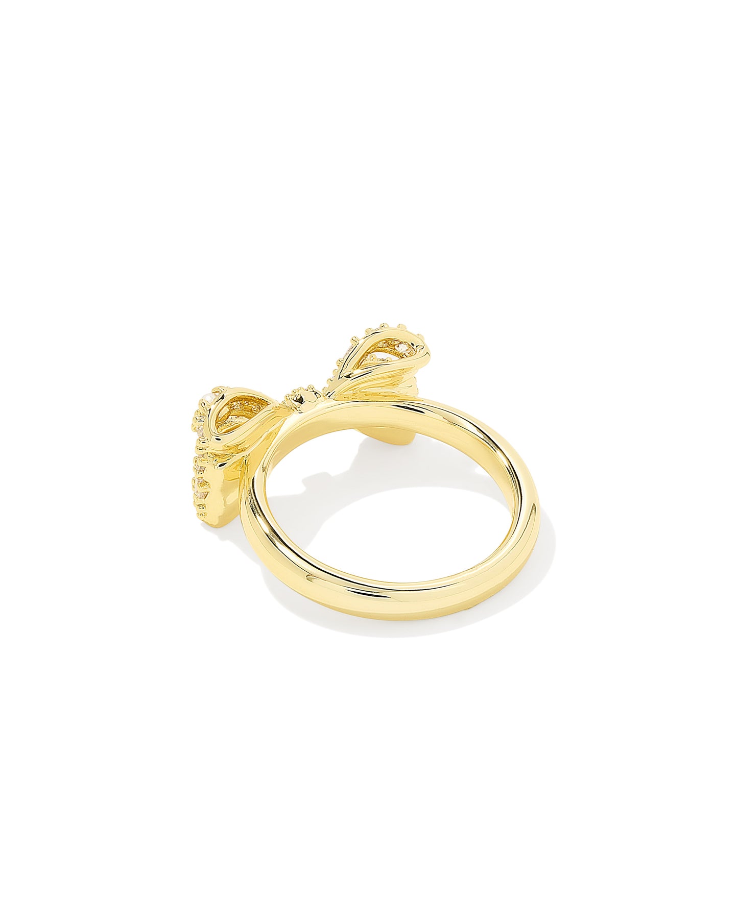 BOUTIQUE KENDRA SCOTT KRISTA BOW COCKTAIL RING GOLD WHITE MIX 2