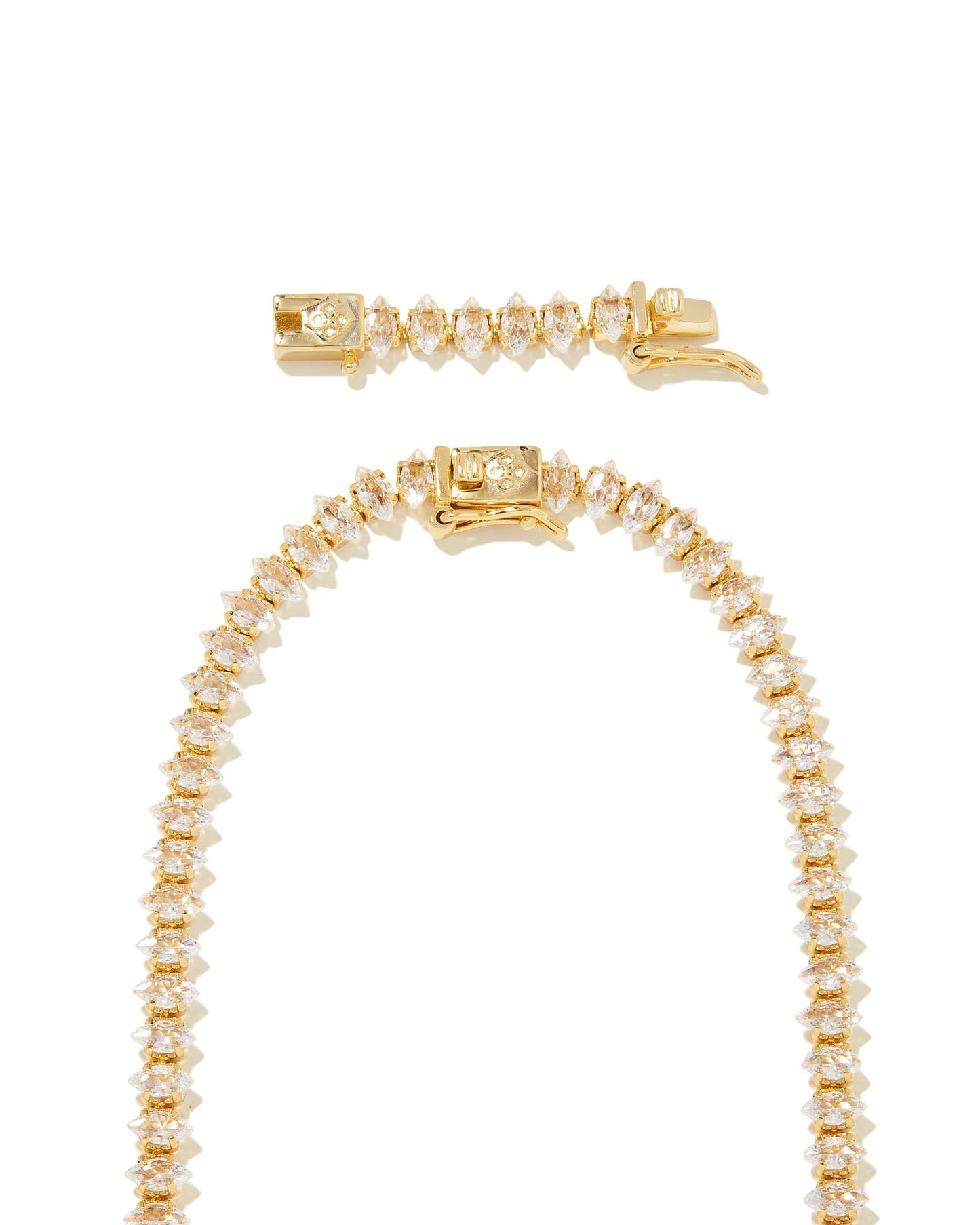 BOUTIQUE KENDRA SCOTT LARSAN TENNIS NECKLACE GOLD WHITE CZ 3