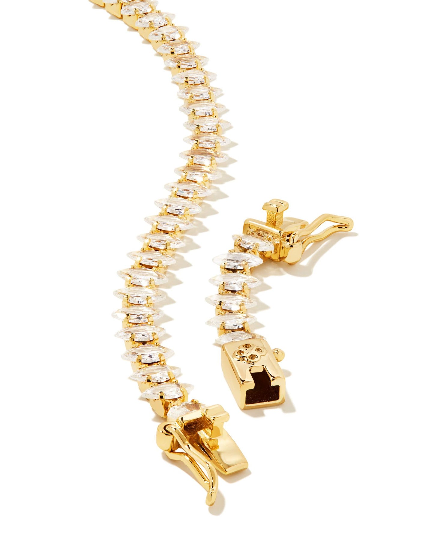 BOUTIQUE KENDRA SCOTT LARSAN TENNIS NECKLACE GOLD WHITE CZ 4