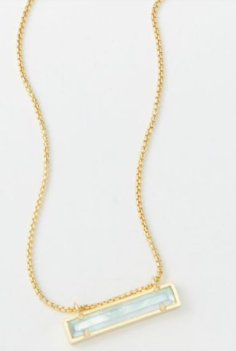 BOUTIQUE KENDRA SCOTT LEANOR NECKLACE GOLD PERIWINKLE CATS EYE